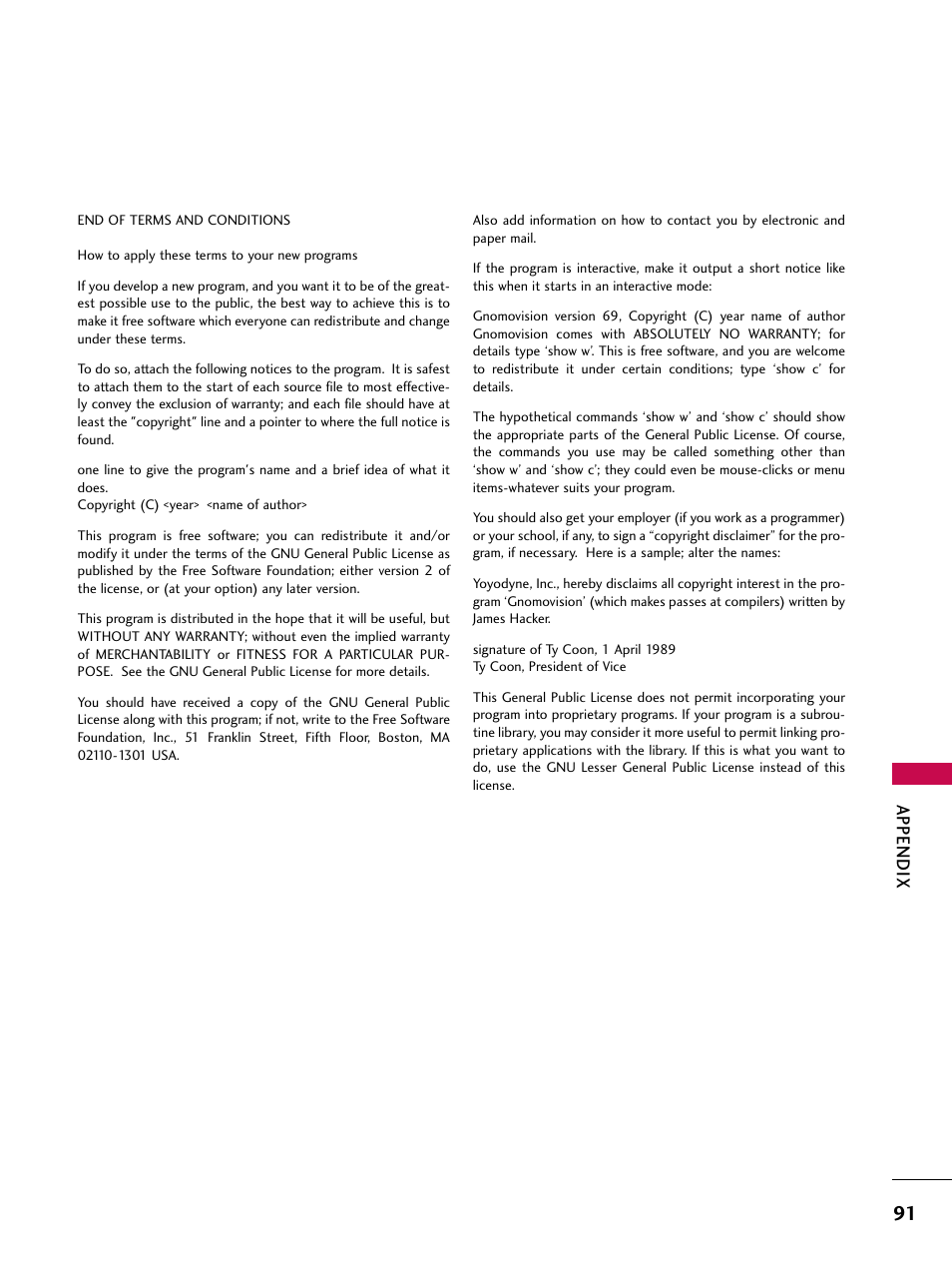 Appendix | LG Z47LC6DF-UL User Manual | Page 93 / 104