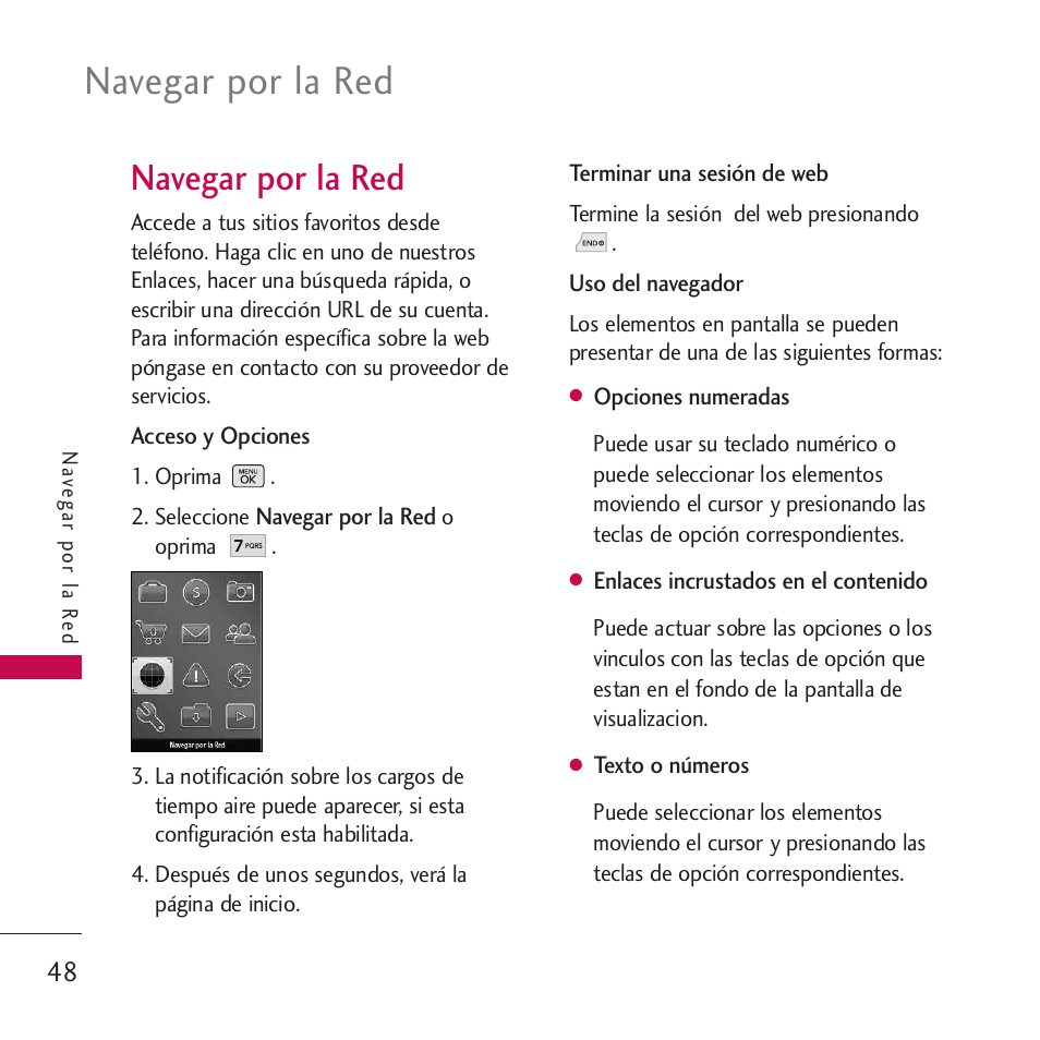 Navegar por la red | LG VM265 User Manual | Page 150 / 205