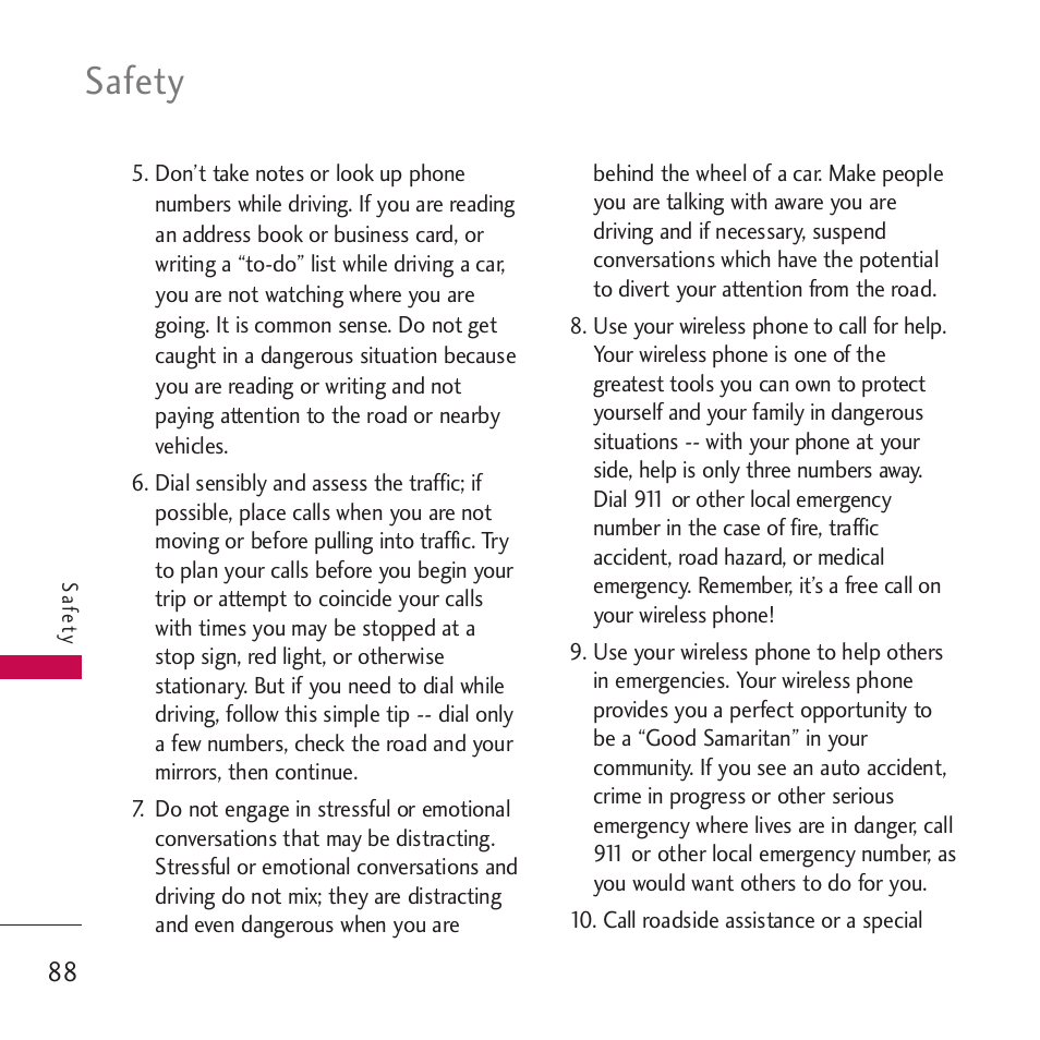 Safety | LG VM265 User Manual | Page 90 / 205