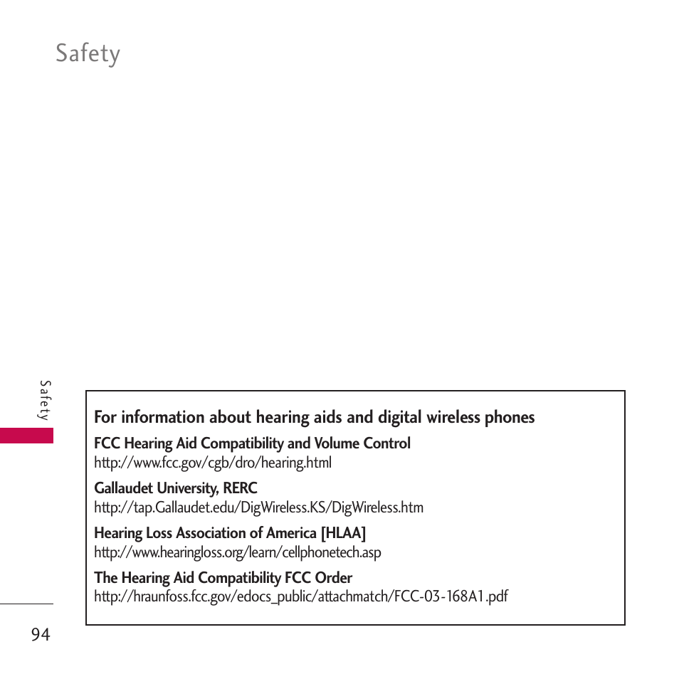 Safety | LG VM265 User Manual | Page 96 / 205