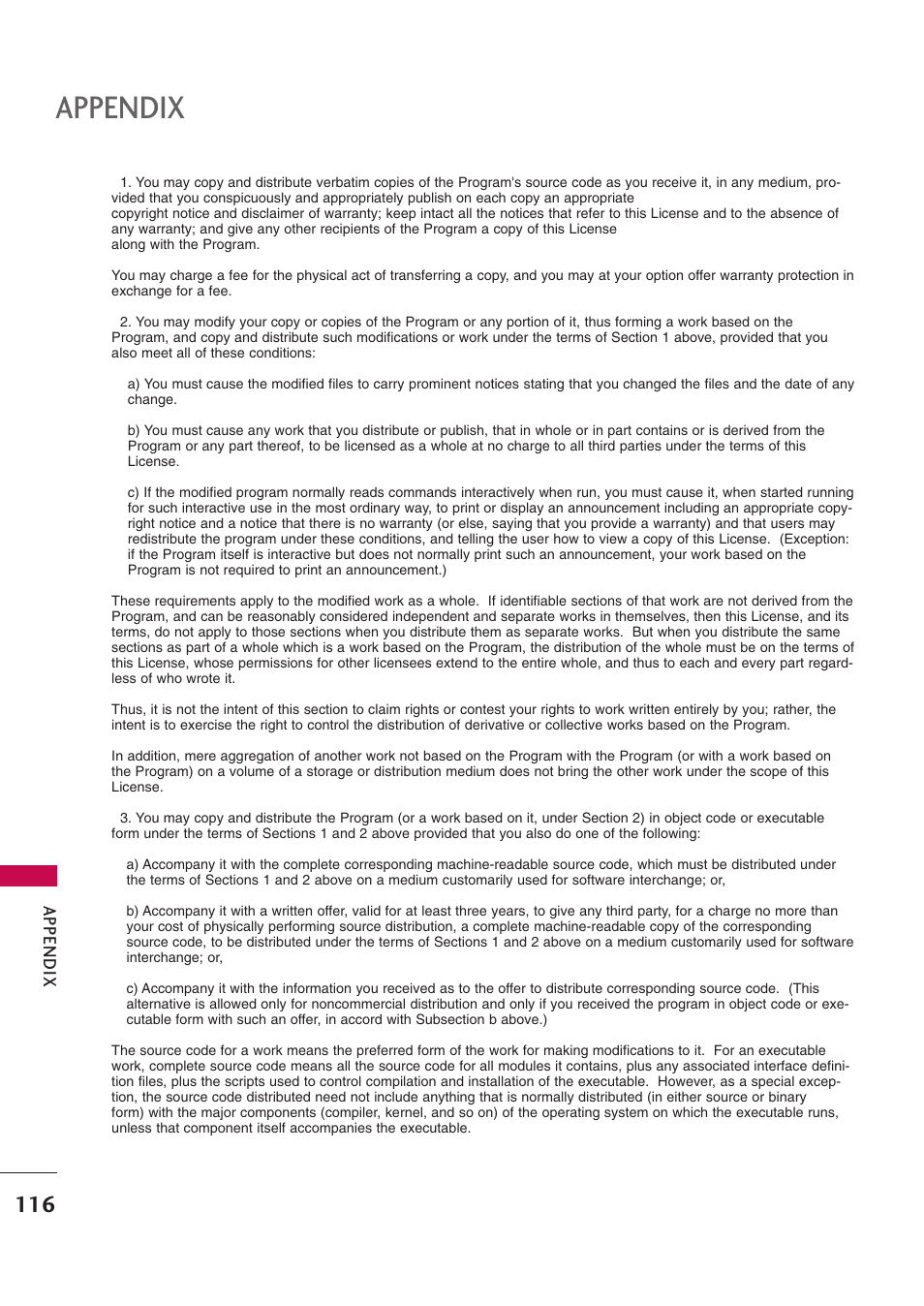 Appendix | LG 42PB4D User Manual | Page 118 / 132