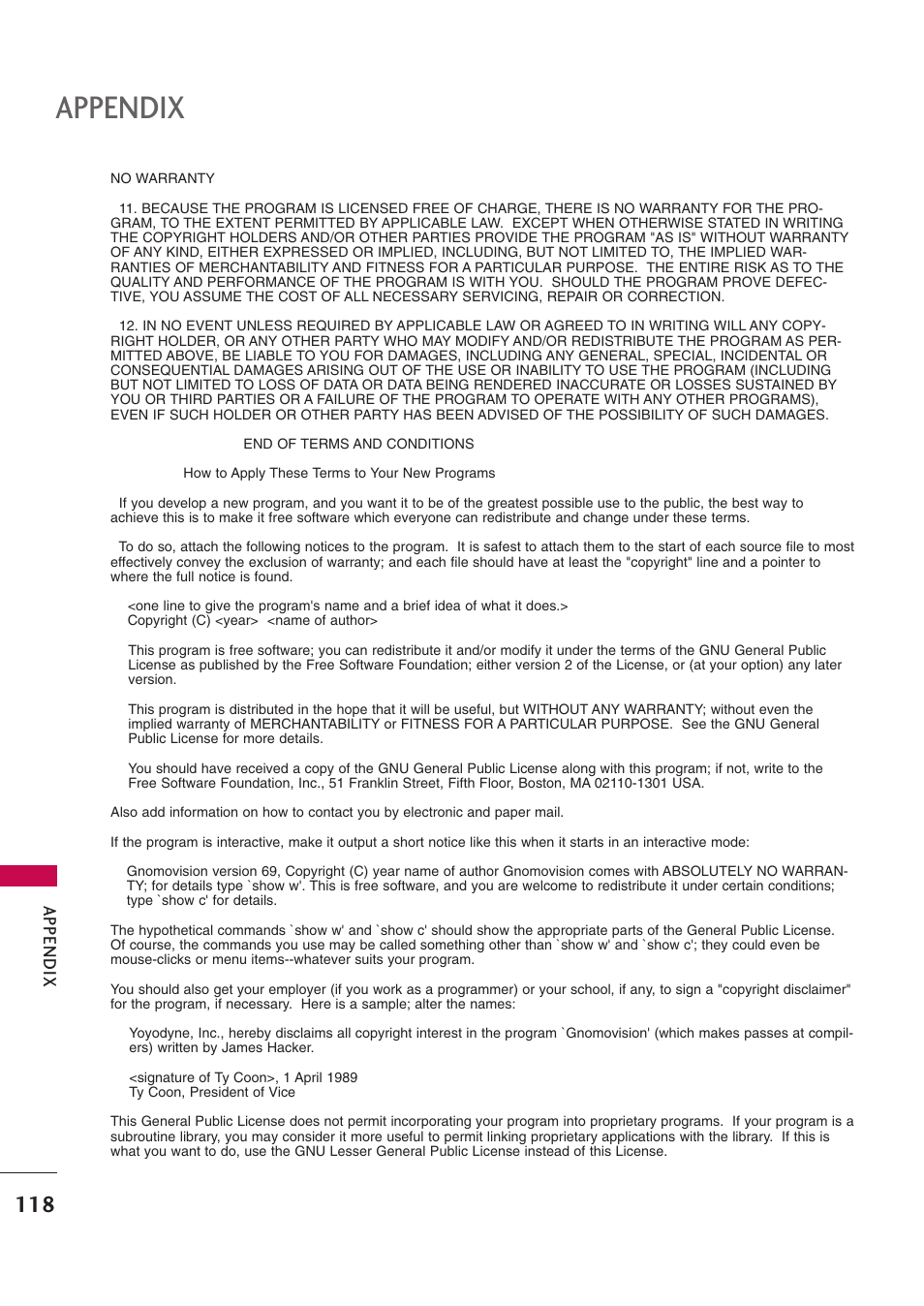 Appendix | LG 42PB4D User Manual | Page 120 / 132