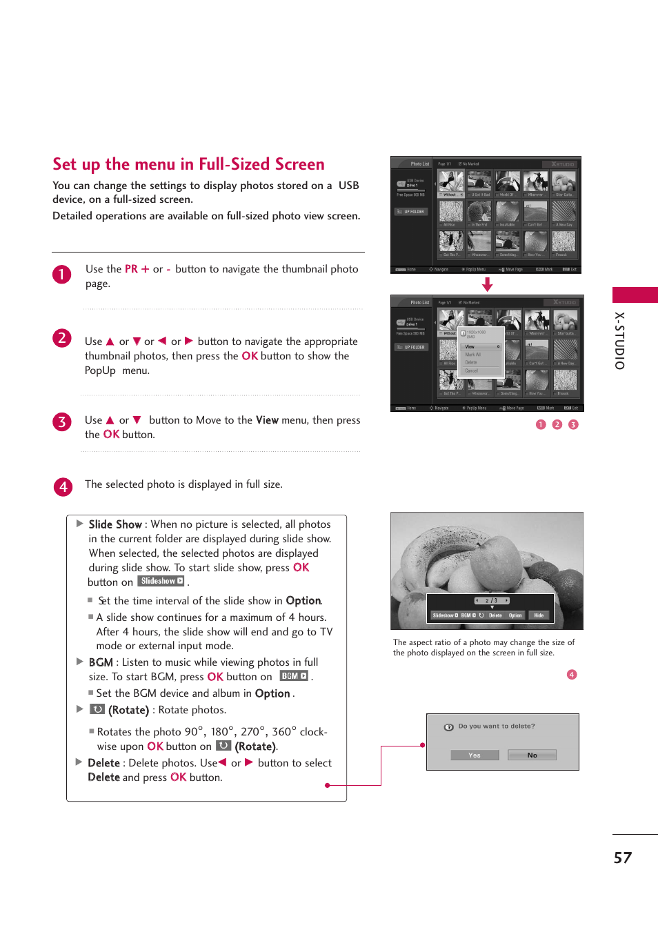 Set up the menu in full-sized screen | LG 42PB4D User Manual | Page 59 / 132
