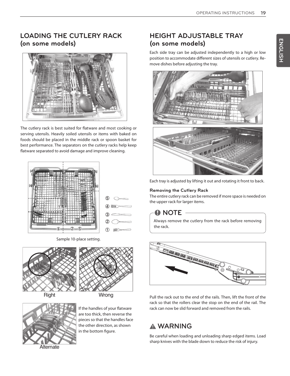 Warning | LG LSDF9962ST User Manual | Page 19 / 100
