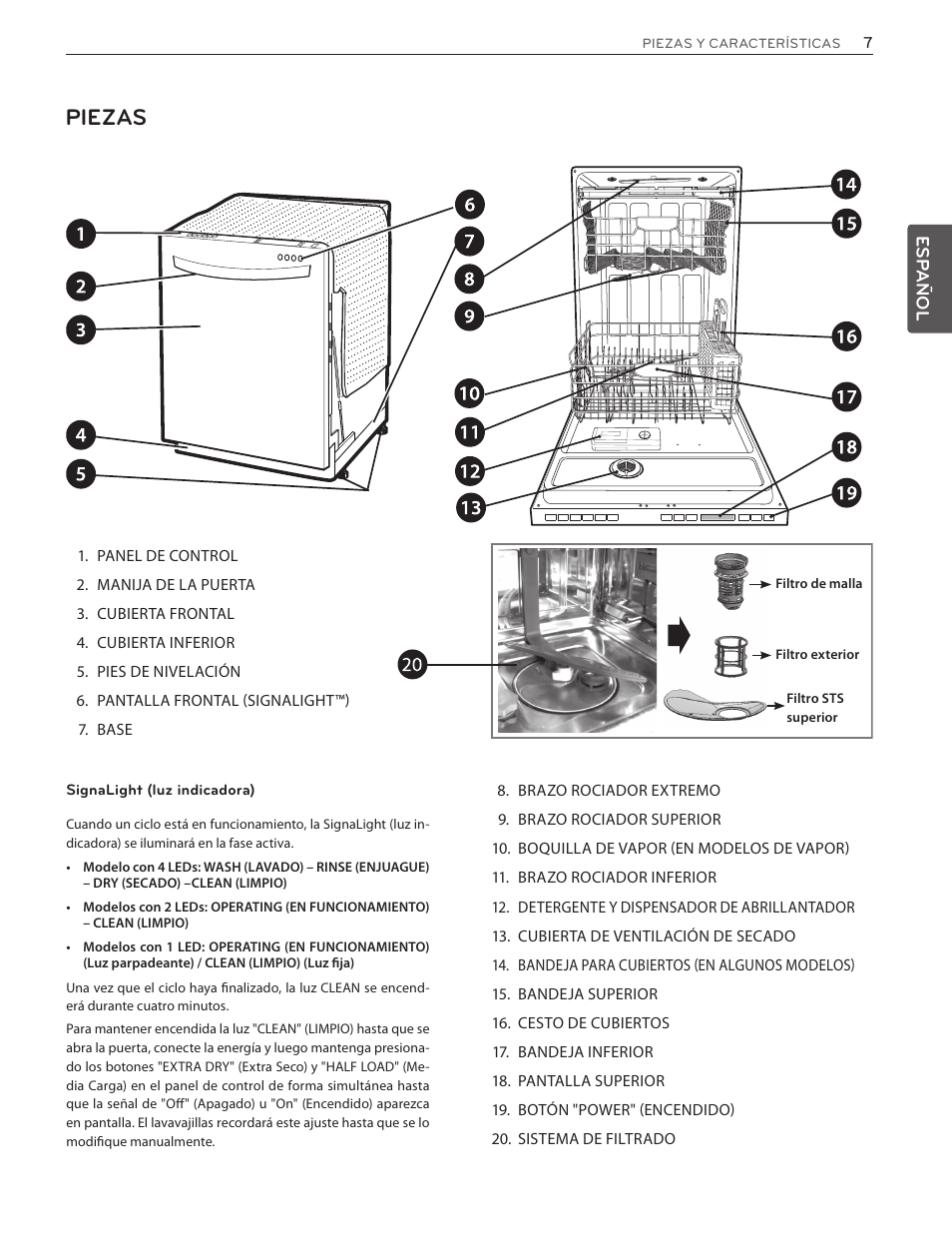 Piezas | LG LSDF9962ST User Manual | Page 39 / 100