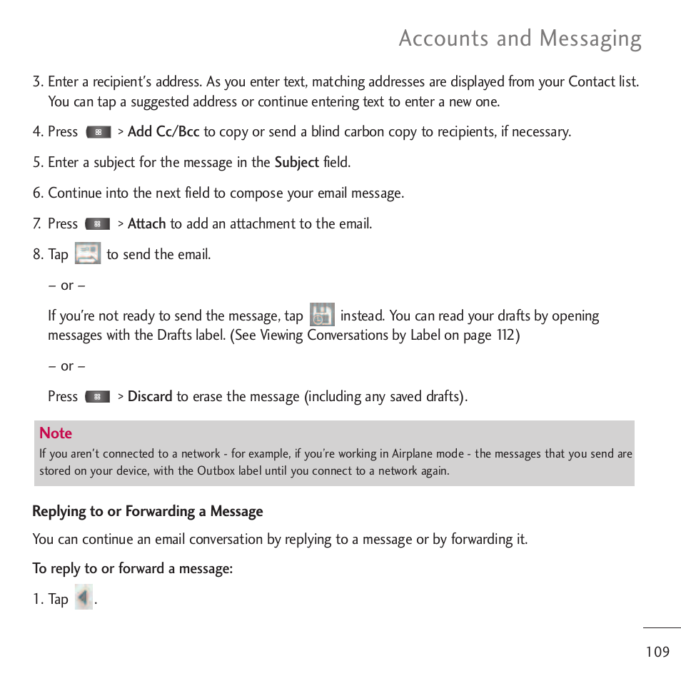 Accounts and messaging | LG LGVM701 User Manual | Page 111 / 221