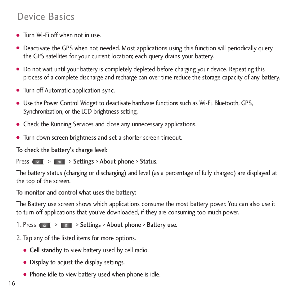 Device basics | LG LGVM701 User Manual | Page 18 / 221