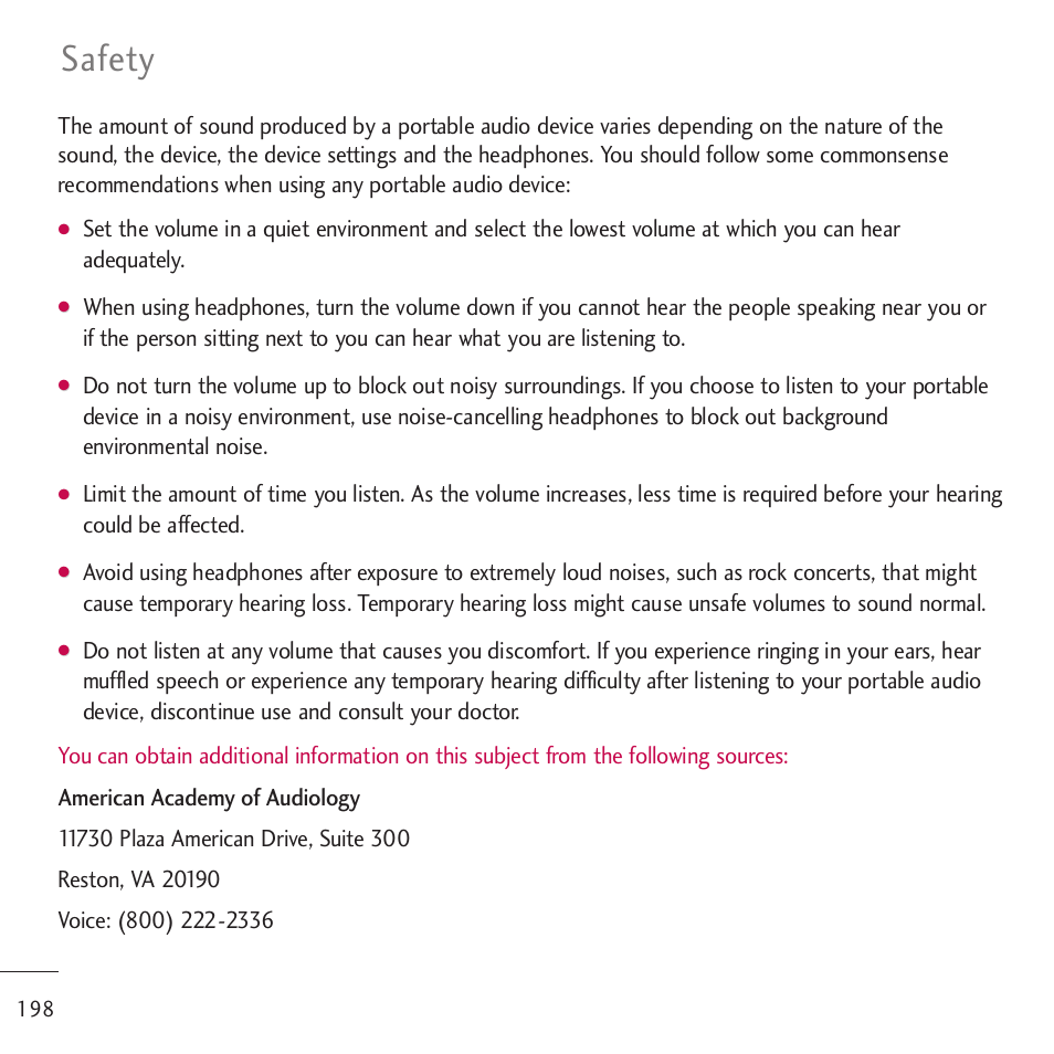 Safety | LG LGVM701 User Manual | Page 200 / 221