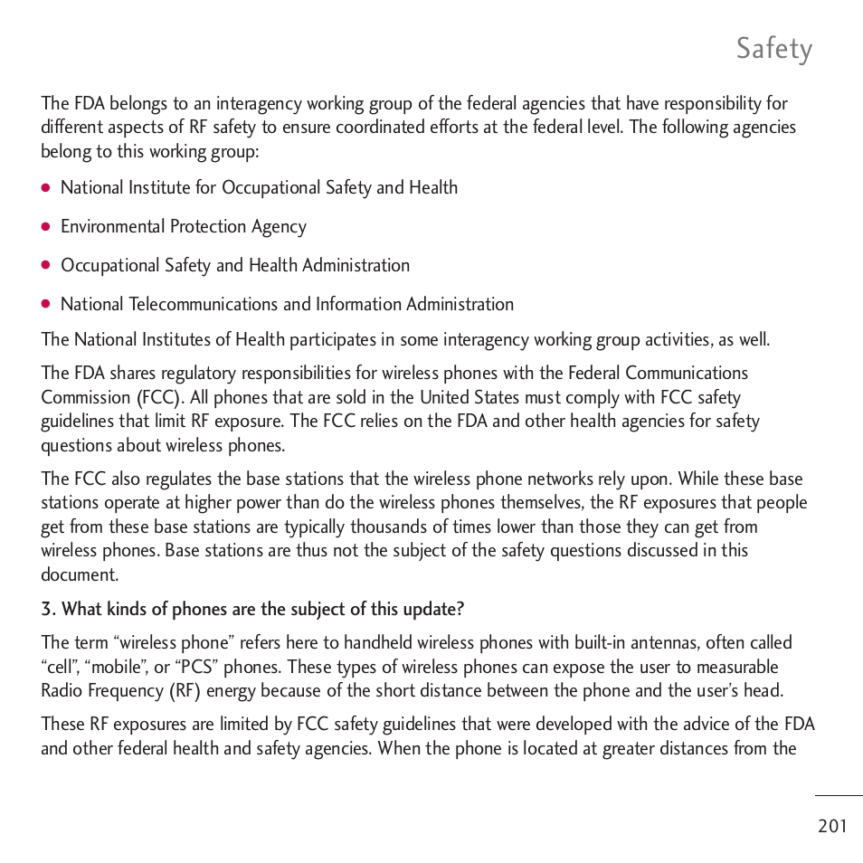 Safety | LG LGVM701 User Manual | Page 203 / 221