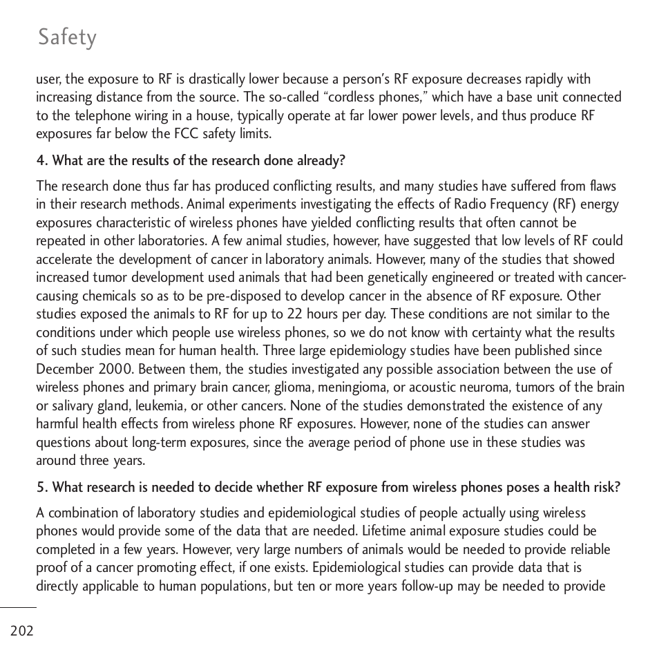 Safety | LG LGVM701 User Manual | Page 204 / 221