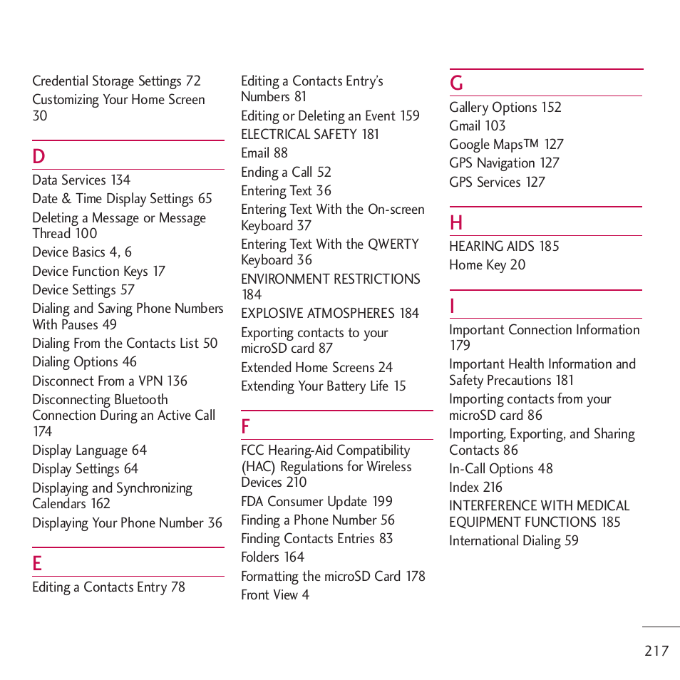 LG LGVM701 User Manual | Page 219 / 221