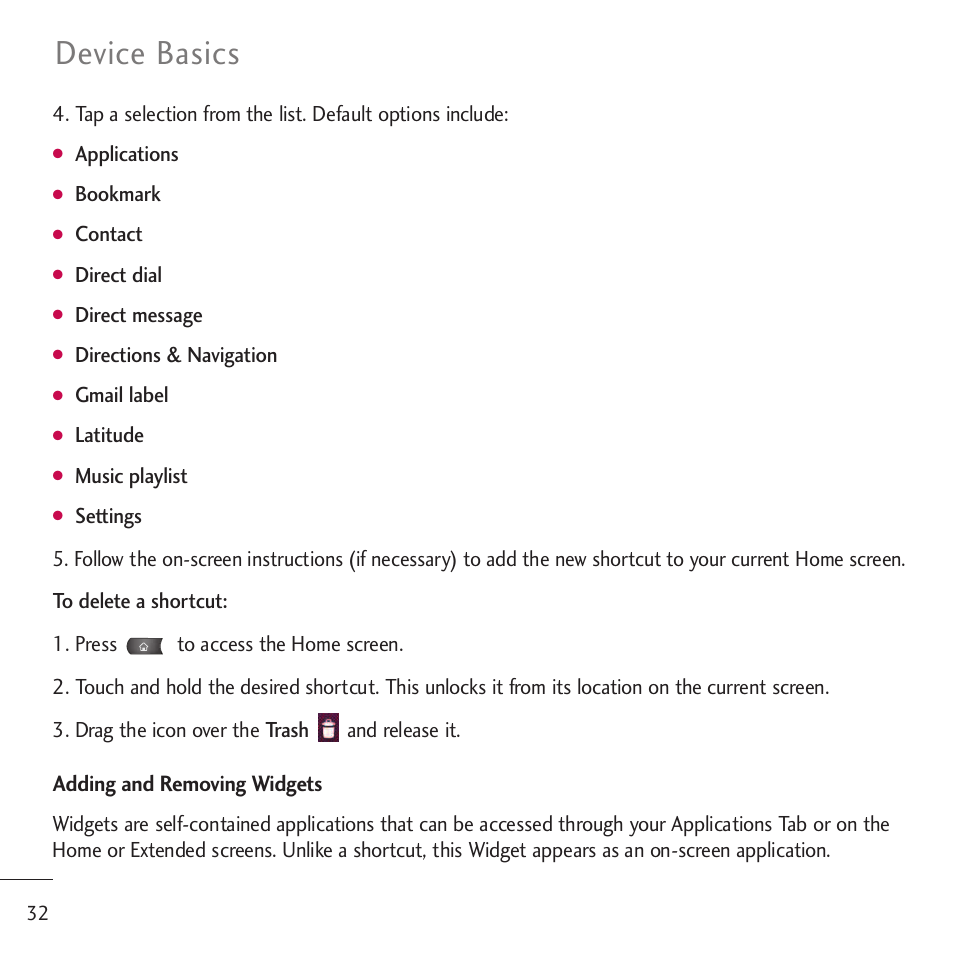 Device basics | LG LGVM701 User Manual | Page 34 / 221