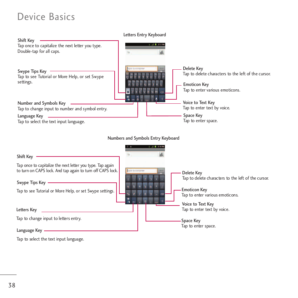 Device basics | LG LGVM701 User Manual | Page 40 / 221