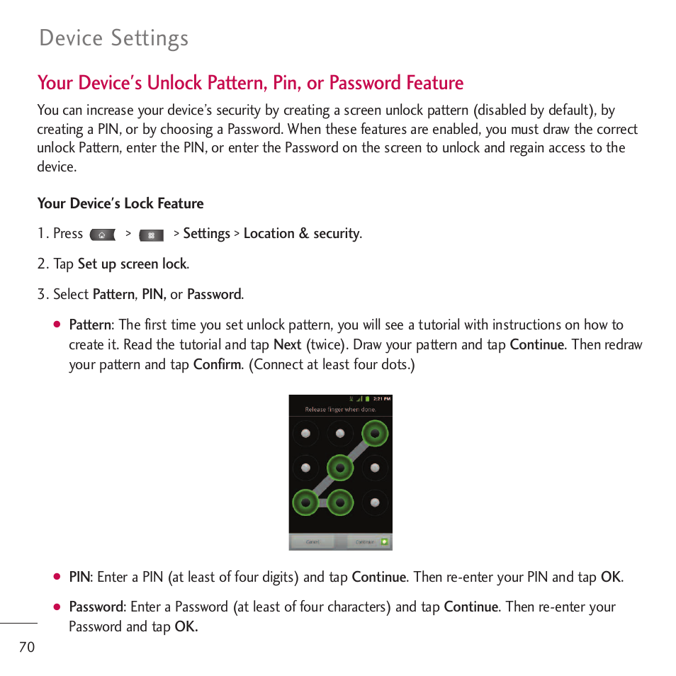 Device settings | LG LGVM701 User Manual | Page 72 / 221