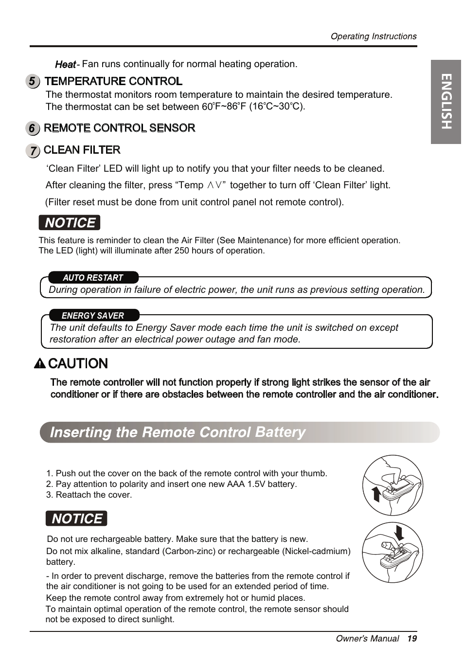 Battery, Caution | LG LT1234HNR User Manual | Page 19 / 48