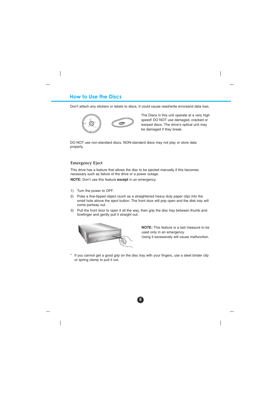 How to use the discs | LG GBC-H20L User Manual | Page 11 / 15