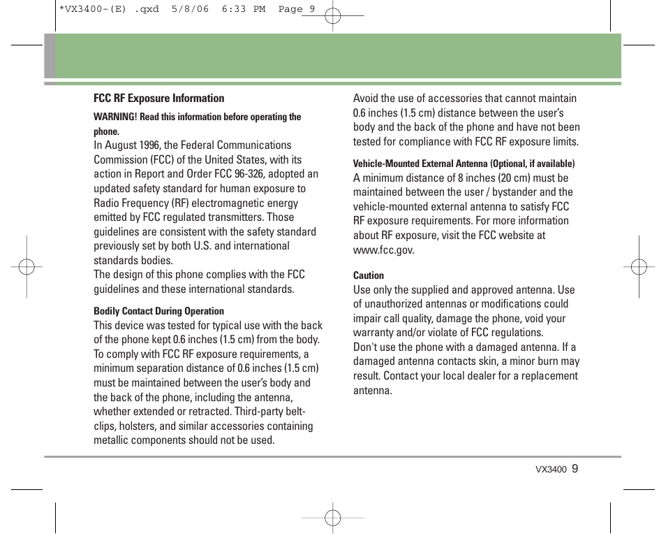 LG VX3400 User Manual | Page 11 / 81