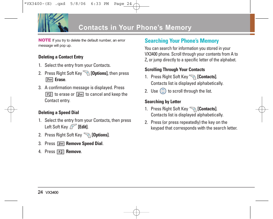 LG VX3400 User Manual | Page 26 / 81