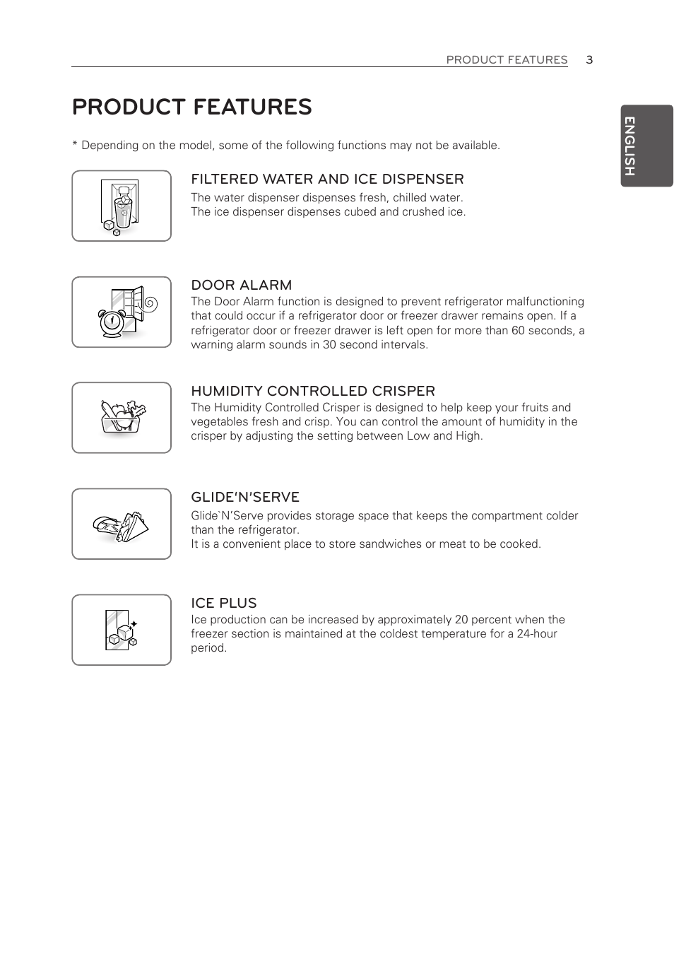 Product features | LG LFX25973SW User Manual | Page 3 / 57