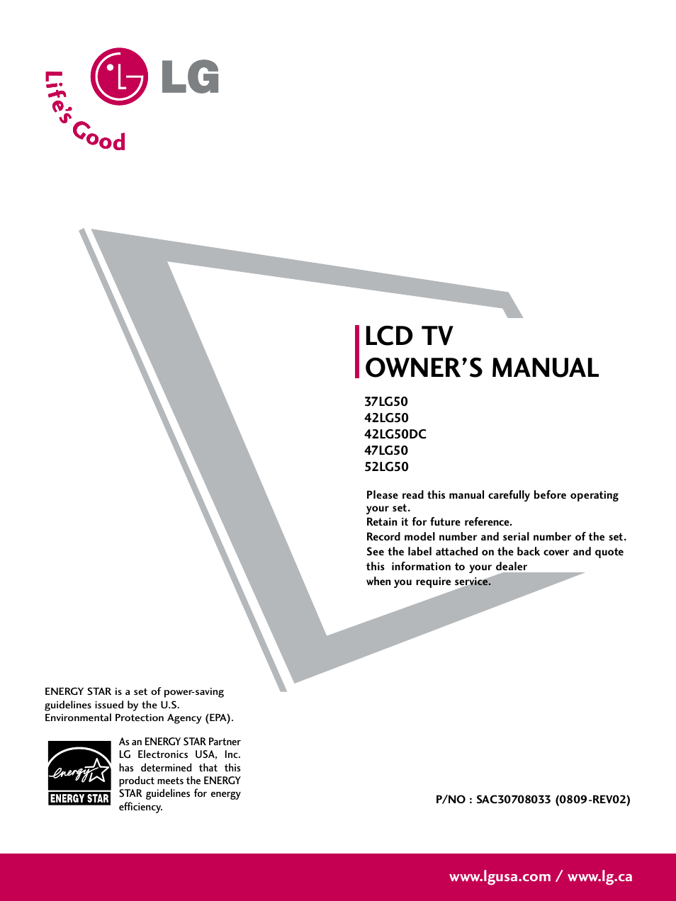 LG 47LG50-UG User Manual | 114 pages