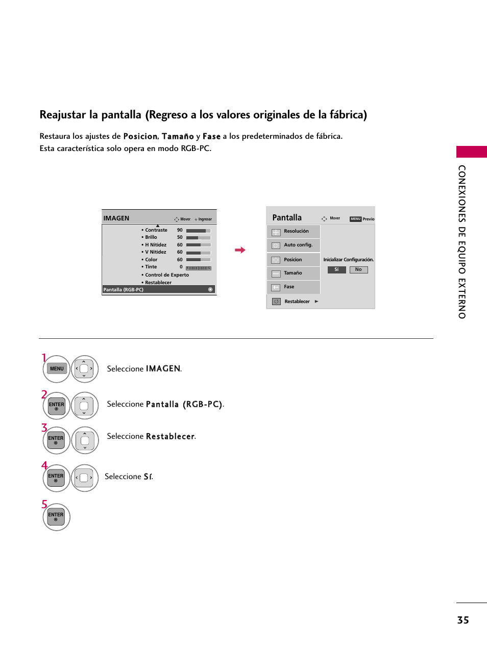 Conexiones de eq uipo externo | LG 42PJ350 User Manual | Page 275 / 360