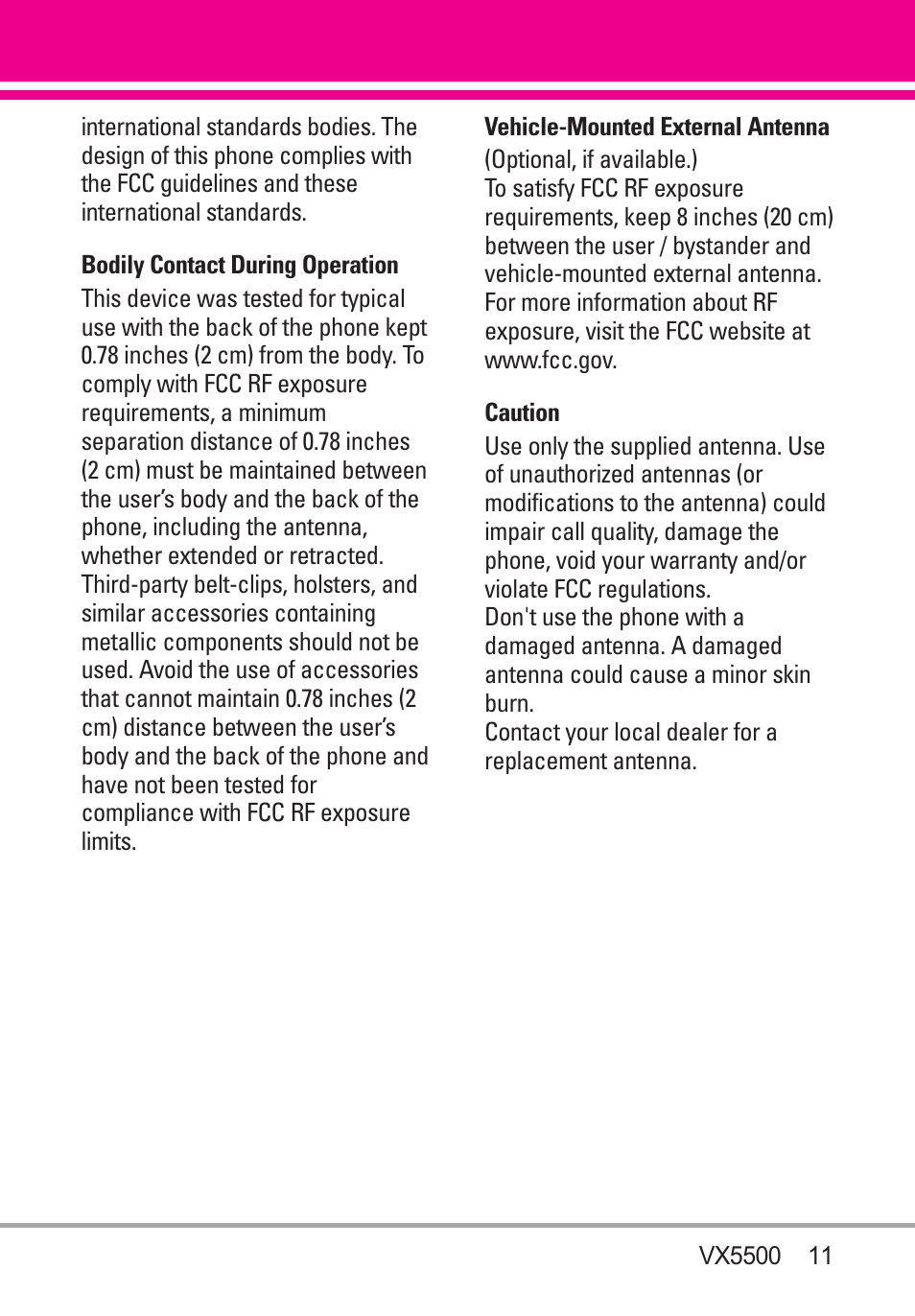 LG VX5500 User Manual | Page 13 / 252