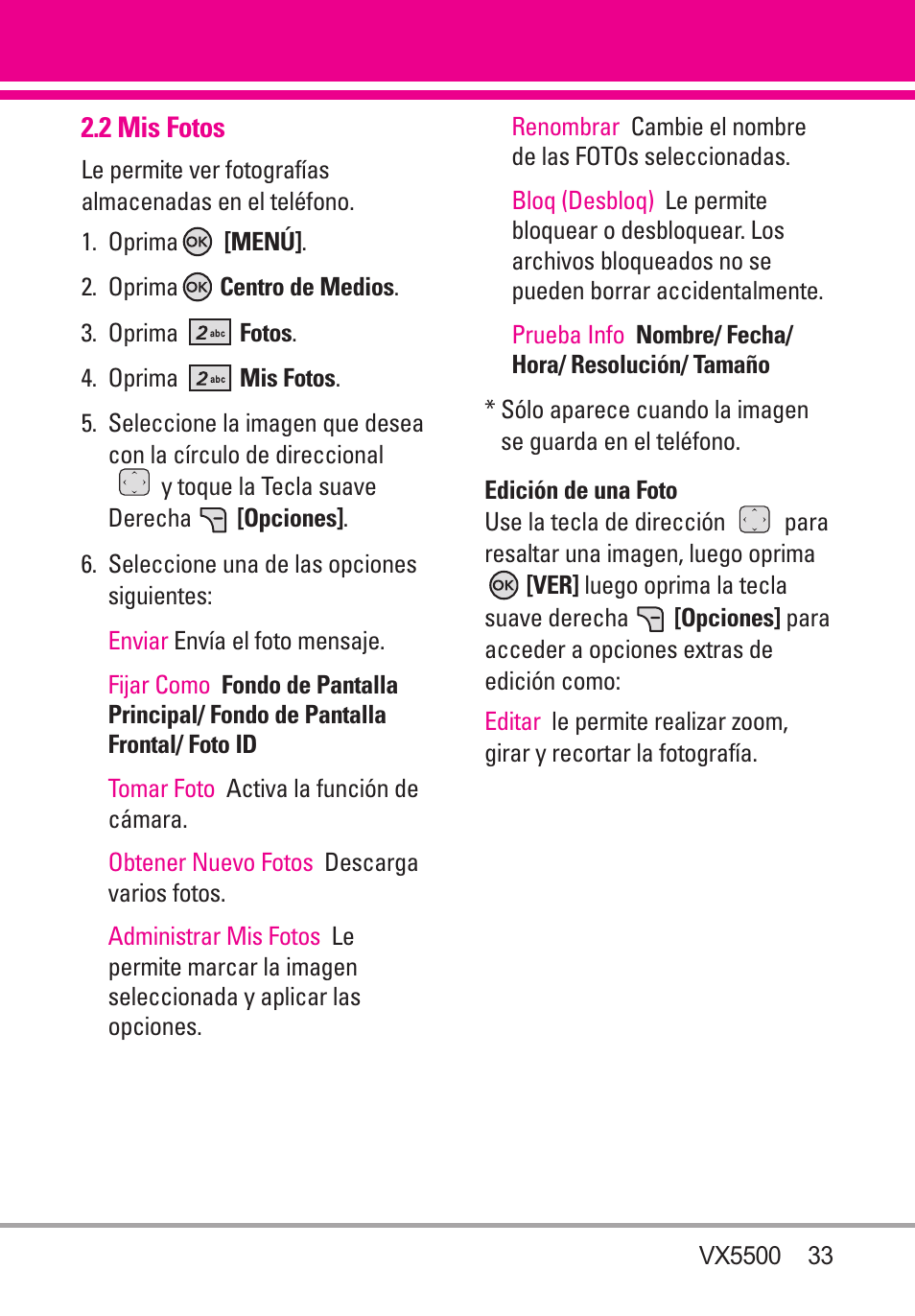 3 tomar foto | LG VX5500 User Manual | Page 152 / 252