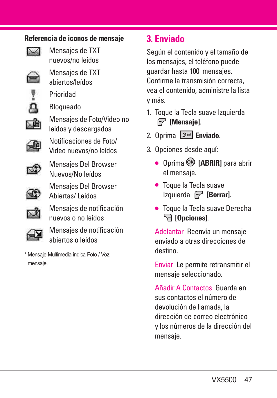 Enviado | LG VX5500 User Manual | Page 166 / 252