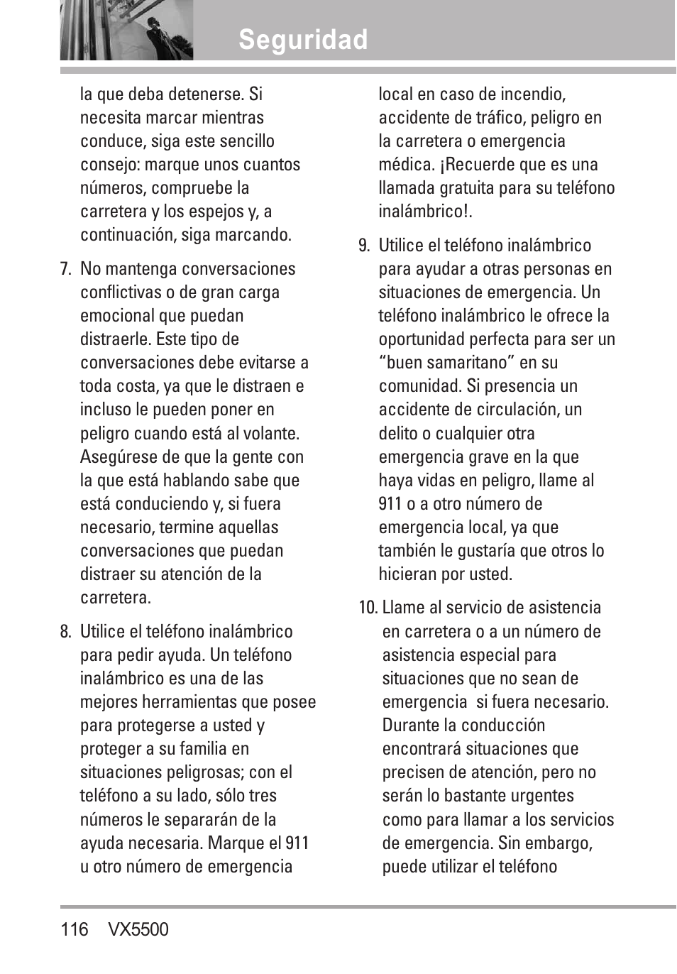 Seguridad | LG VX5500 User Manual | Page 235 / 252