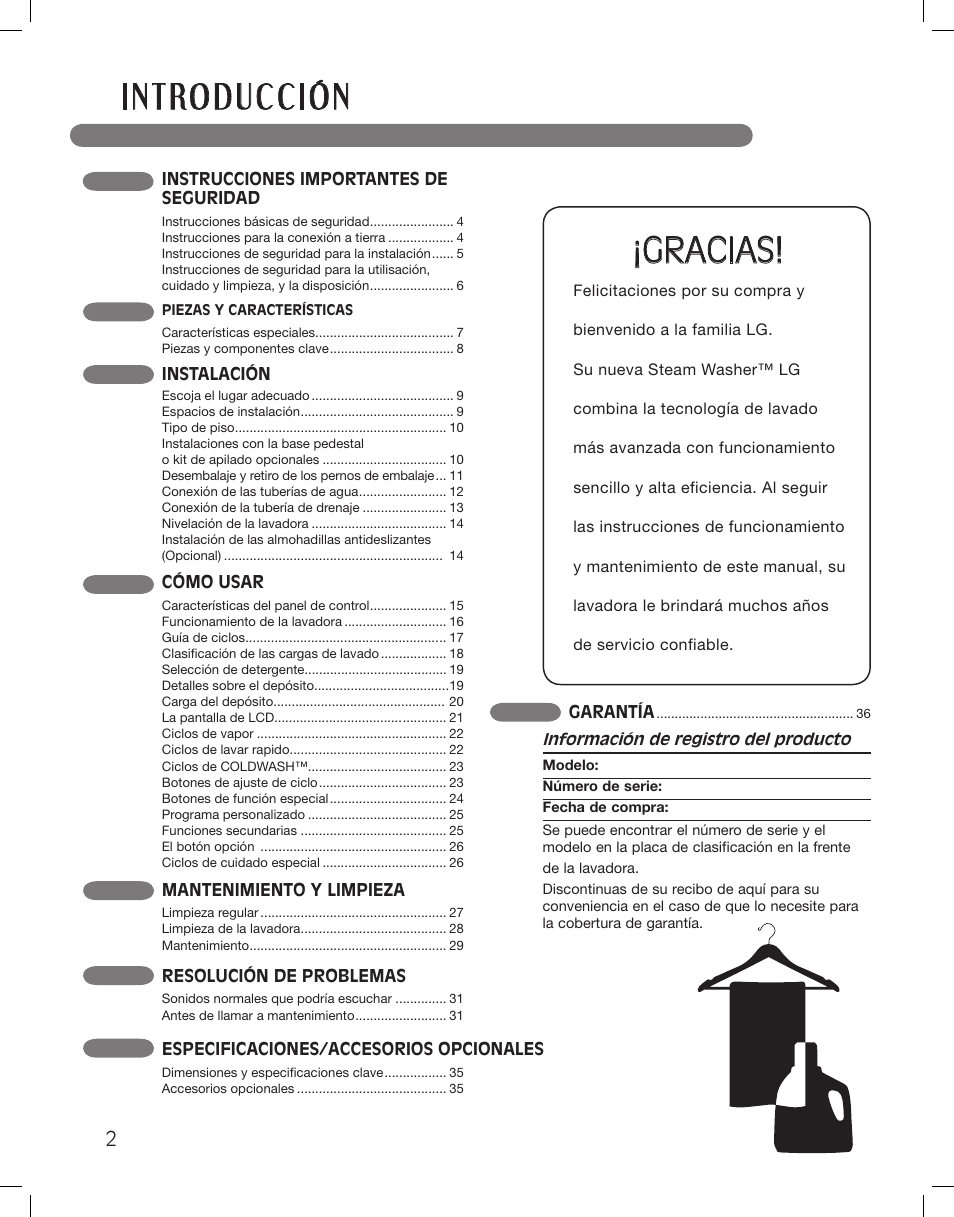 Gracias | LG WM3875HWCA User Manual | Page 38 / 108