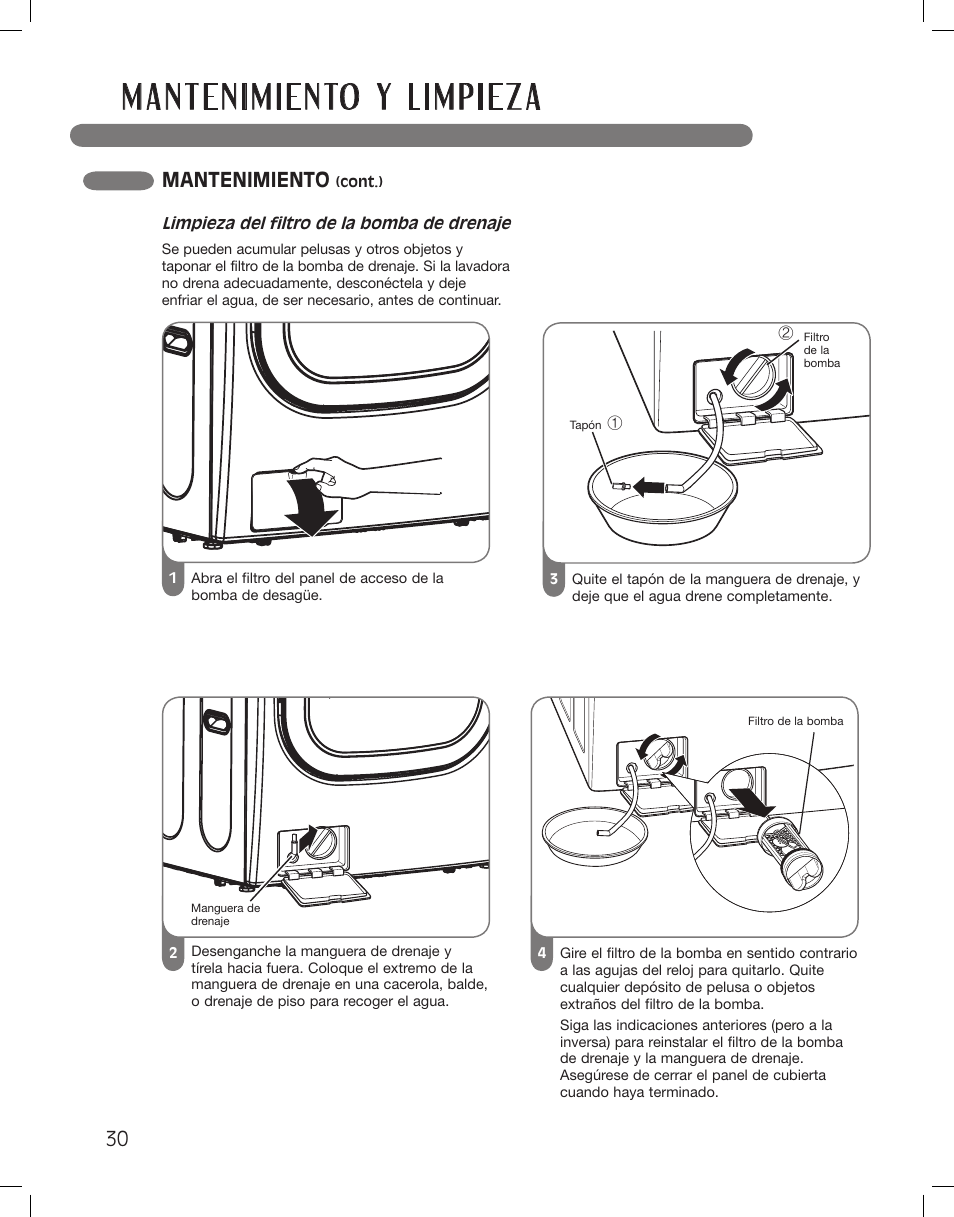 Mantenimiento | LG WM3875HWCA User Manual | Page 66 / 108