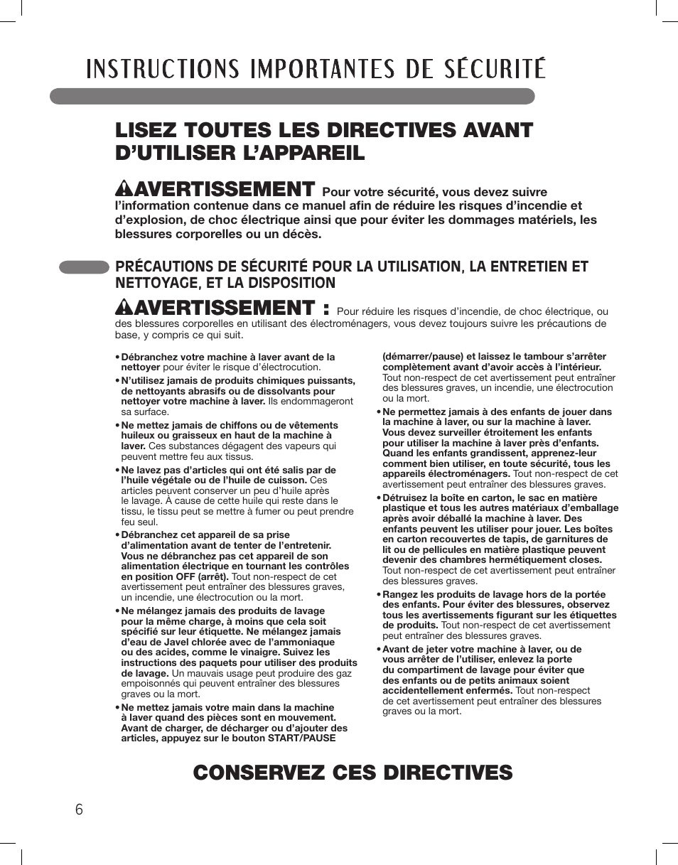 Wavertissement | LG WM3875HWCA User Manual | Page 78 / 108