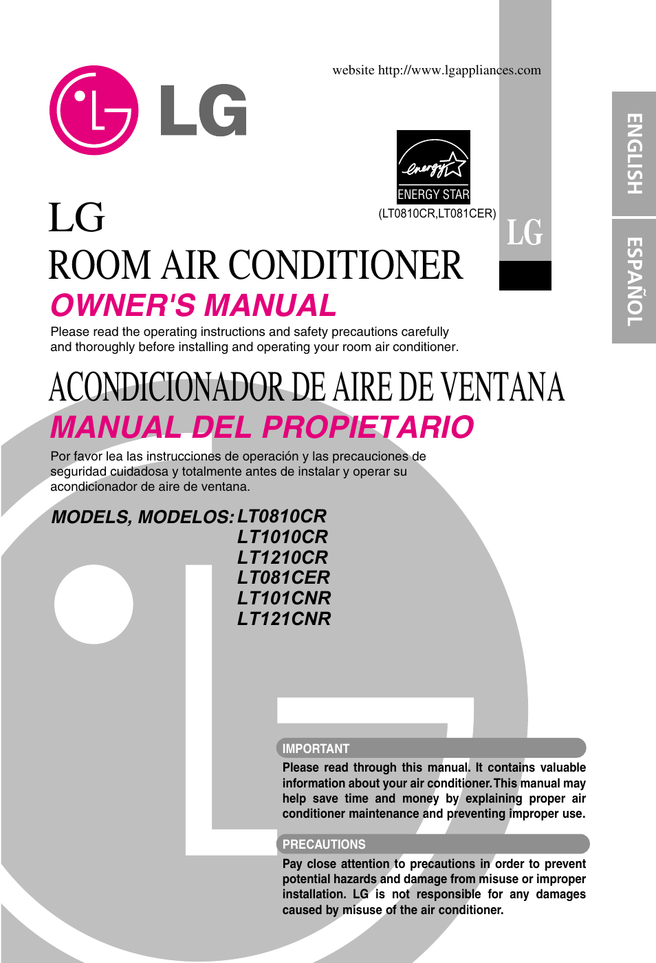 LG LT081CER User Manual | 48 pages