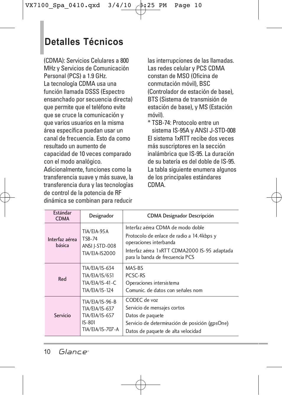 Detalles técnicos | LG LGVX7100 User Manual | Page 137 / 260