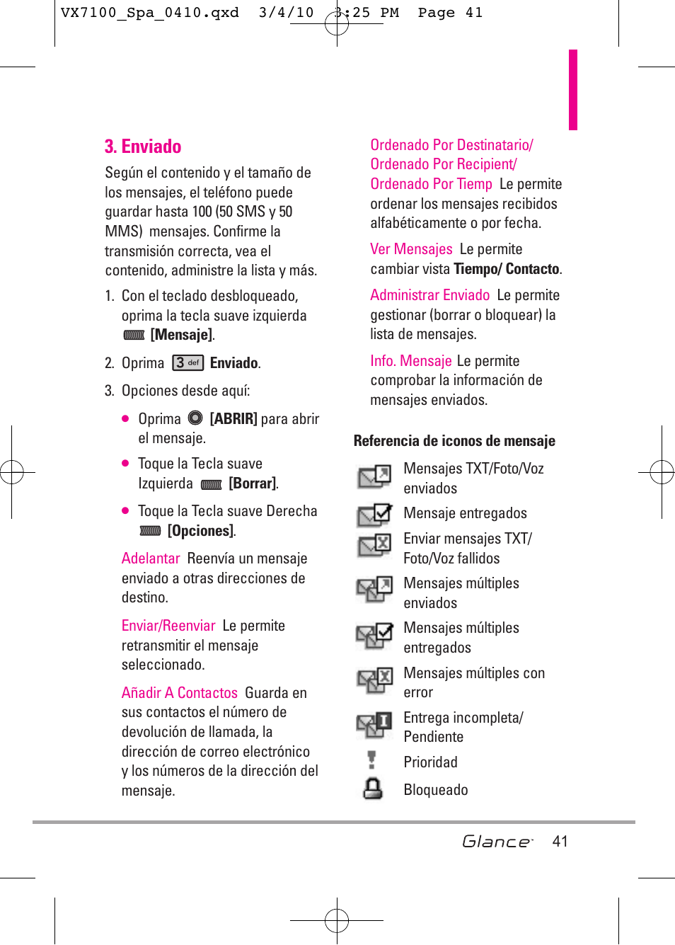 Enviado | LG LGVX7100 User Manual | Page 168 / 260