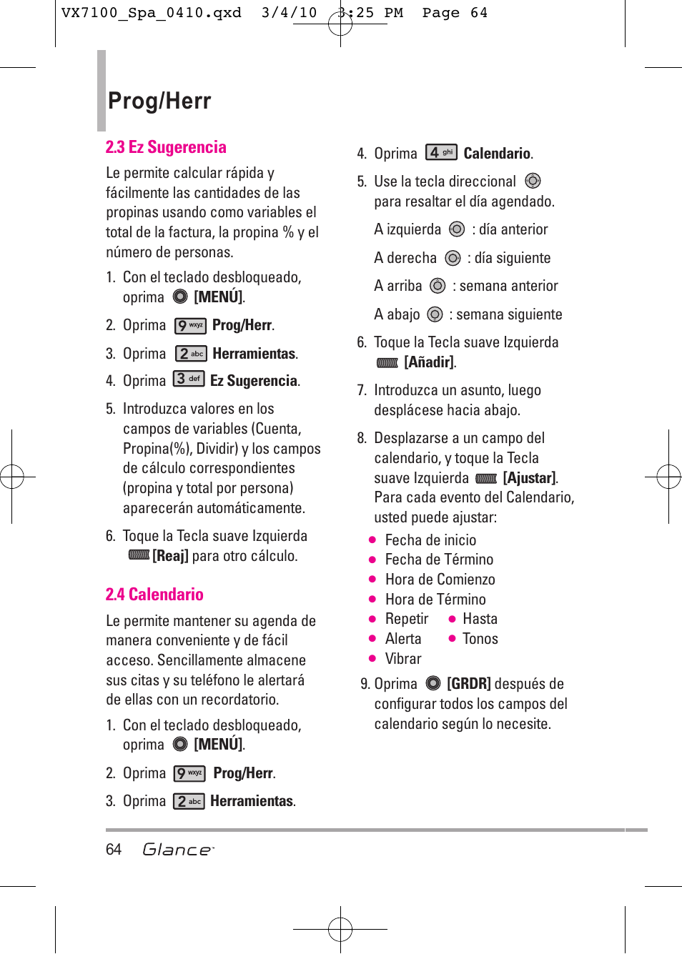 Prog/herr | LG LGVX7100 User Manual | Page 191 / 260