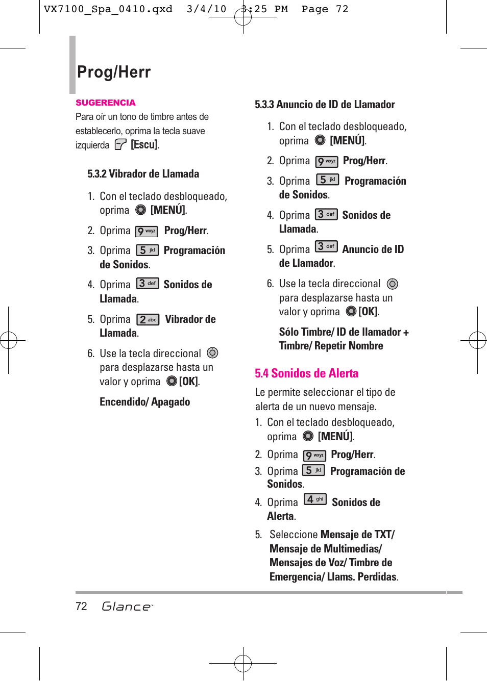 Prog/herr | LG LGVX7100 User Manual | Page 199 / 260