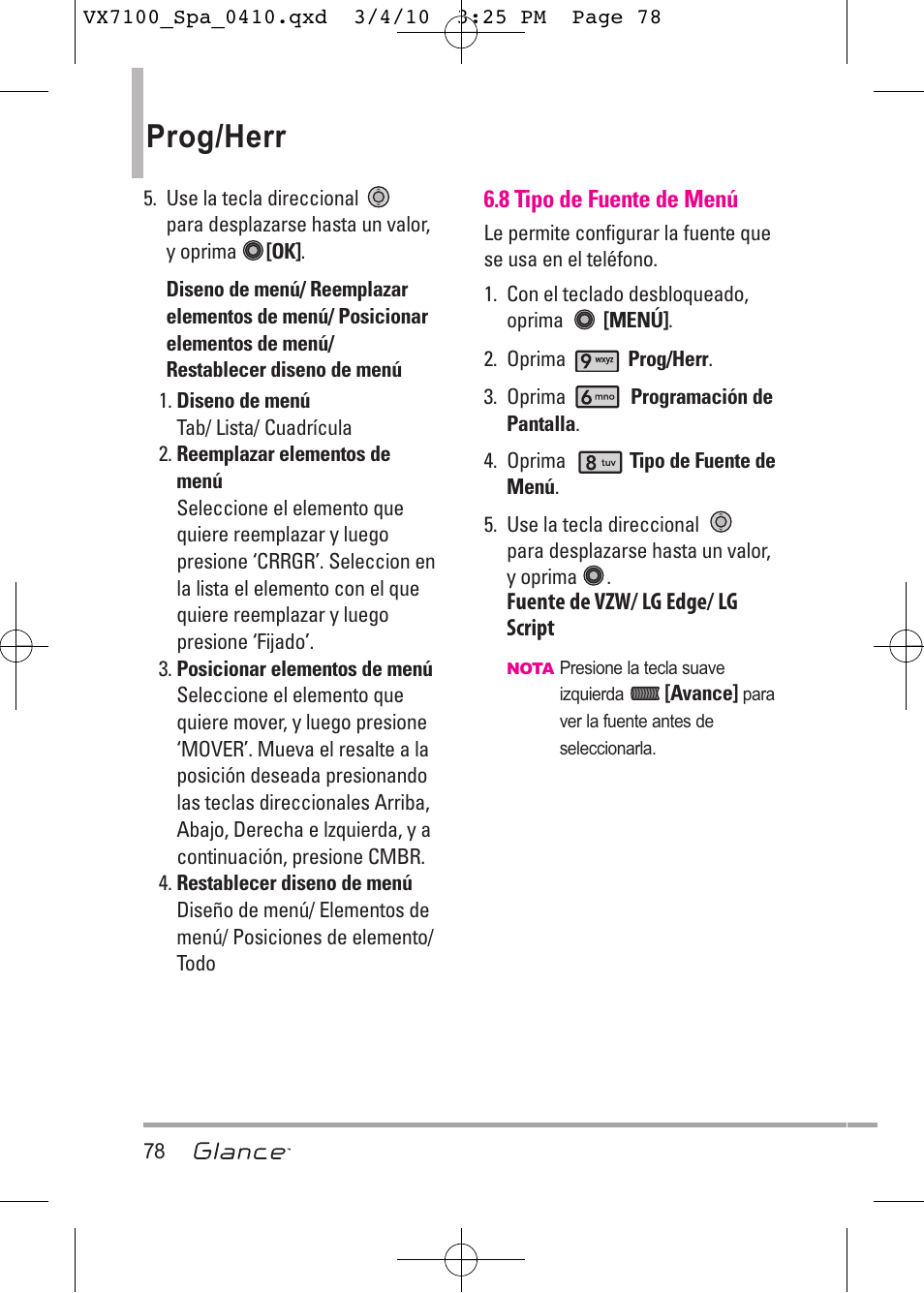 Prog/herr | LG LGVX7100 User Manual | Page 205 / 260