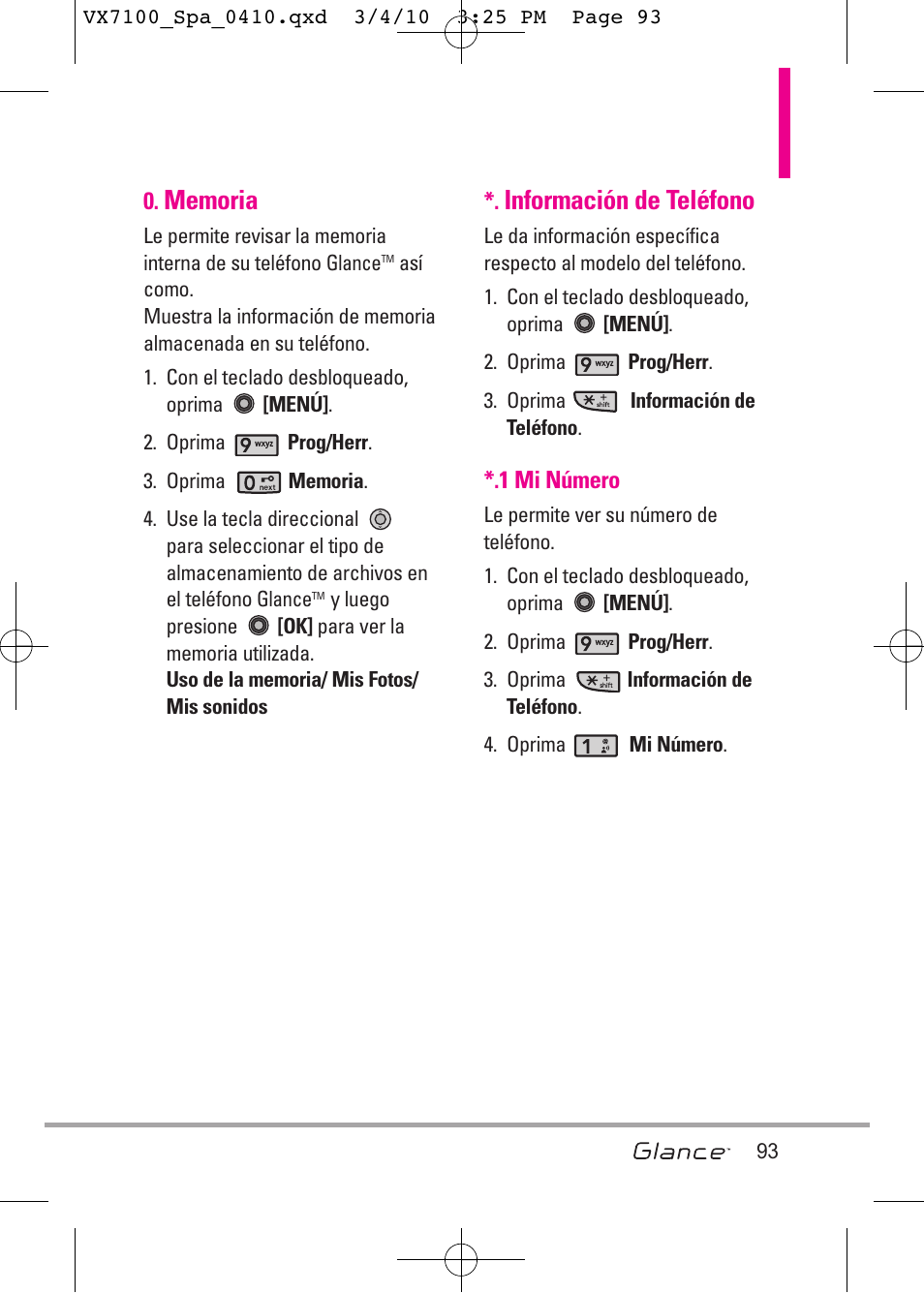 Información de teléfono | LG LGVX7100 User Manual | Page 220 / 260