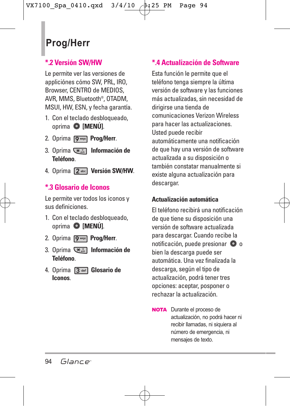 Prog/herr | LG LGVX7100 User Manual | Page 221 / 260