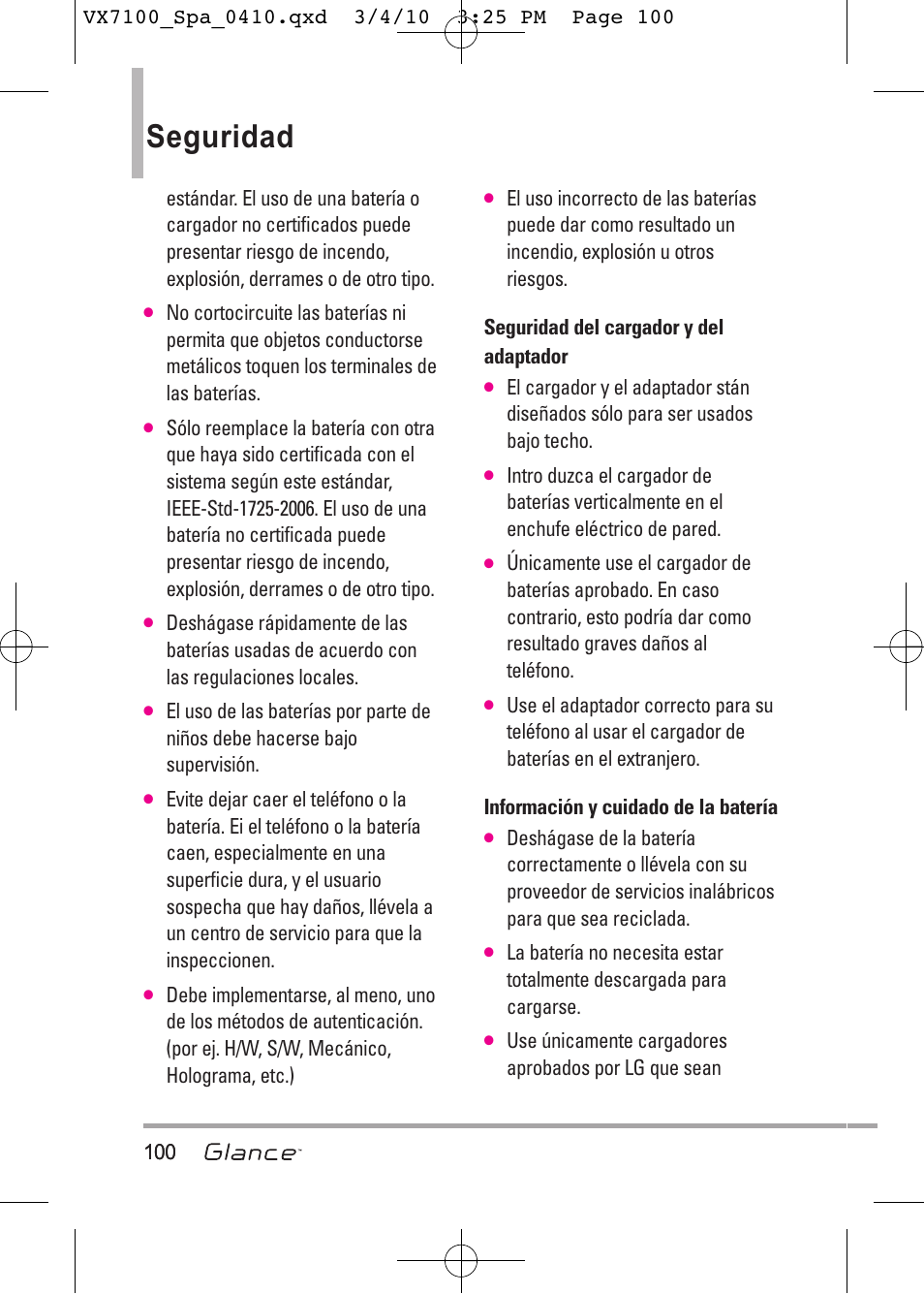 Seguridad | LG LGVX7100 User Manual | Page 227 / 260