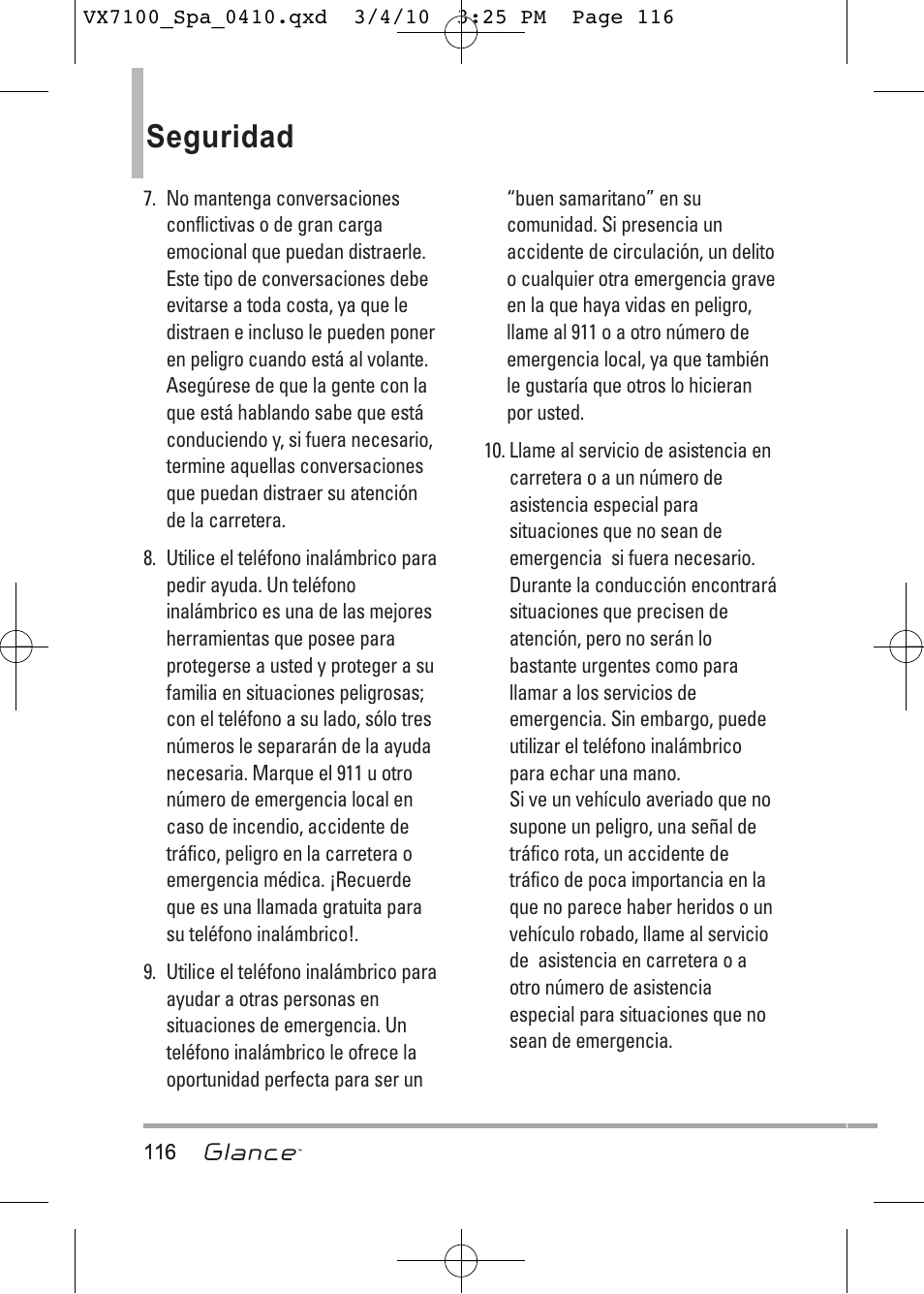 Seguridad | LG LGVX7100 User Manual | Page 243 / 260