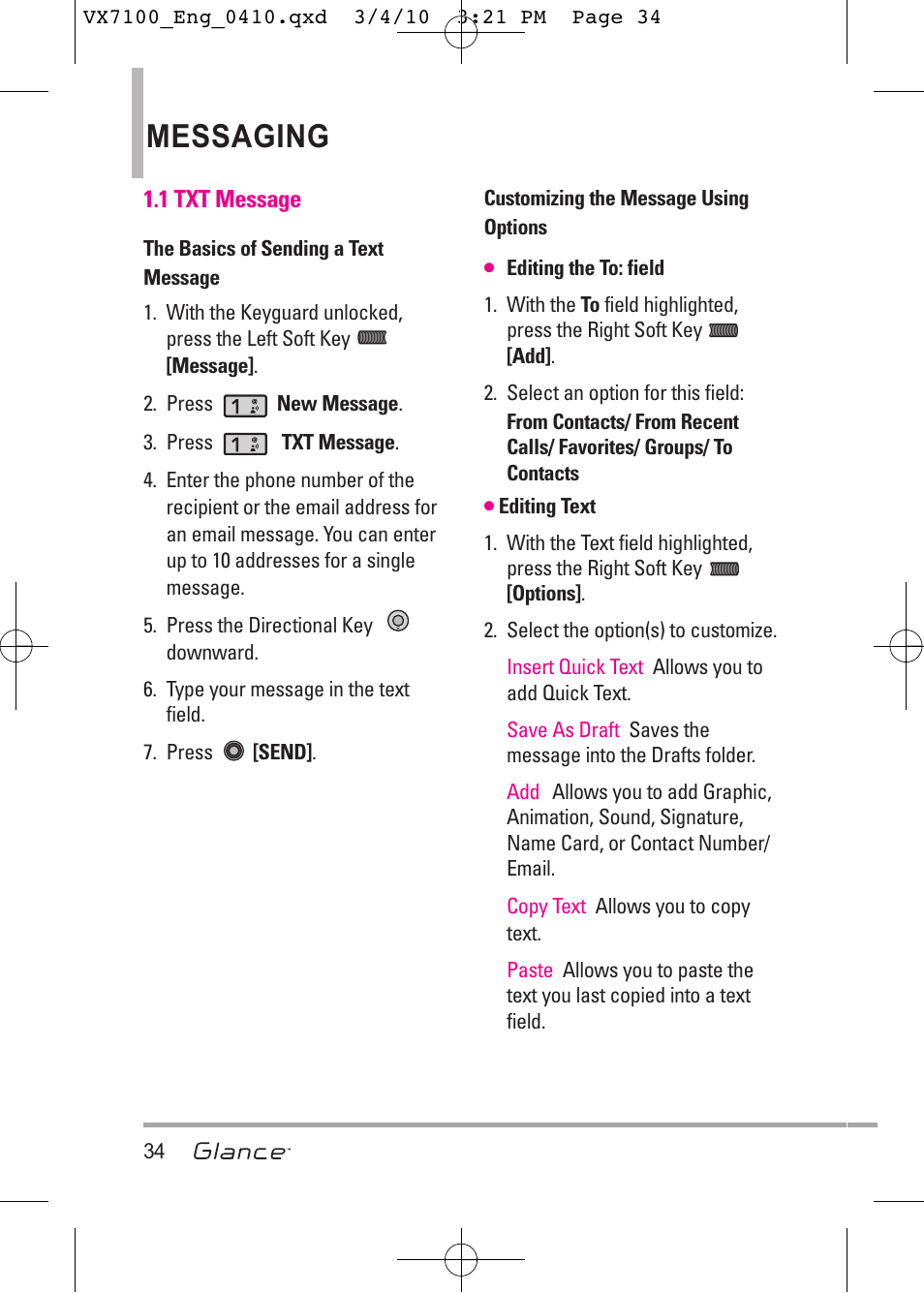 Messaging | LG LGVX7100 User Manual | Page 36 / 260