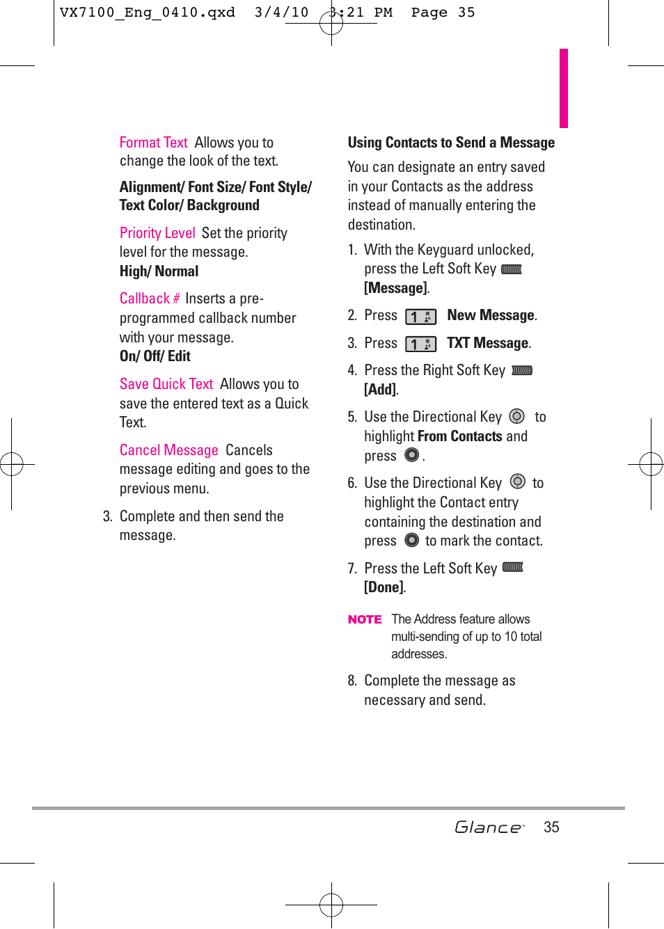 LG LGVX7100 User Manual | Page 37 / 260