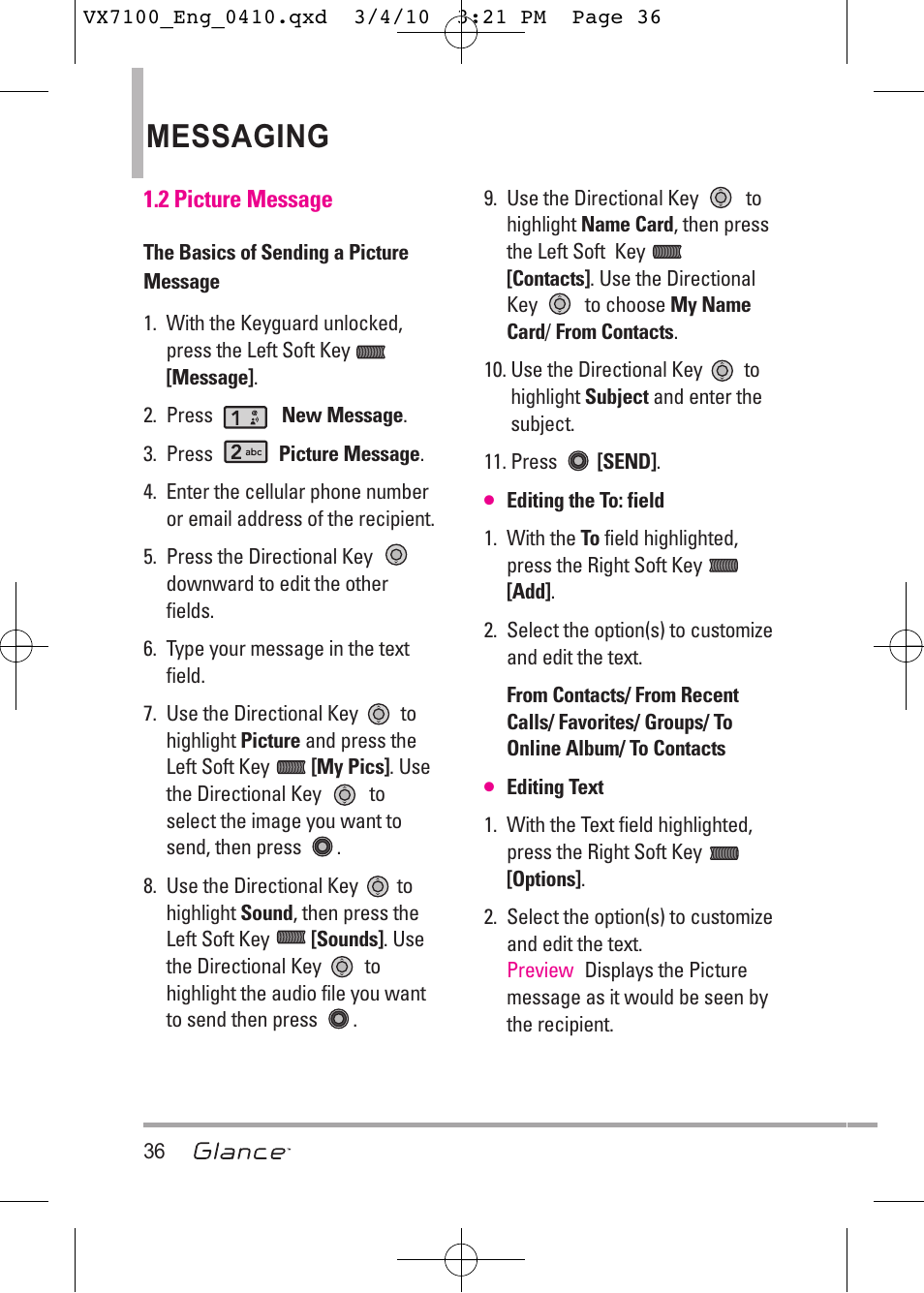 Messaging | LG LGVX7100 User Manual | Page 38 / 260