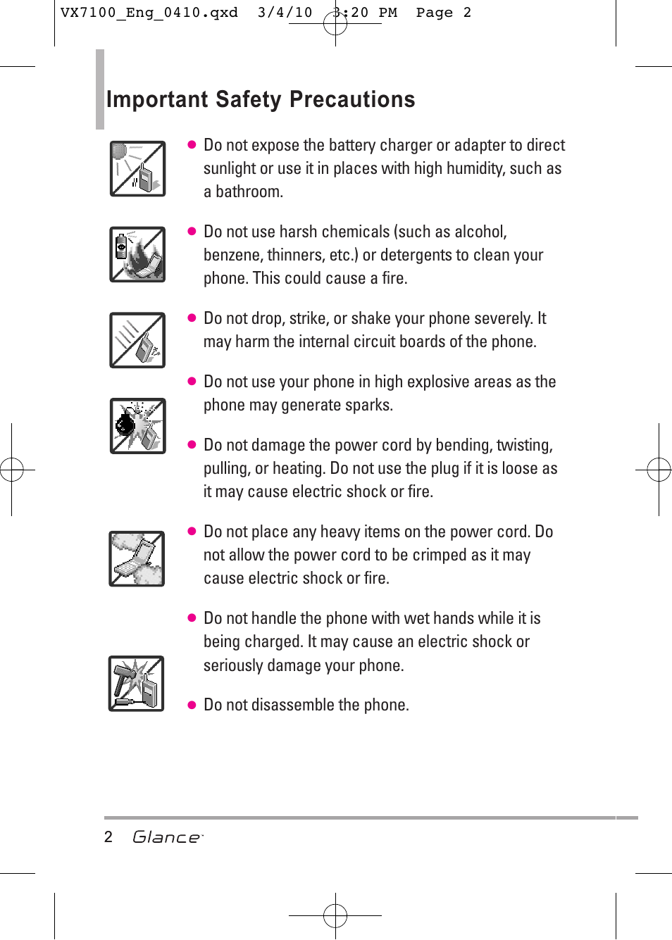 Important safety precautions | LG LGVX7100 User Manual | Page 4 / 260