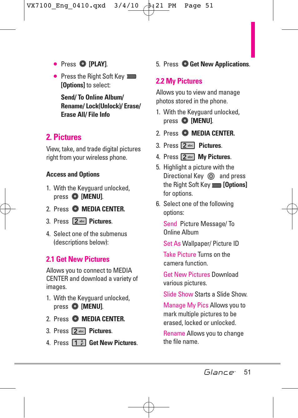 Pictures | LG LGVX7100 User Manual | Page 53 / 260