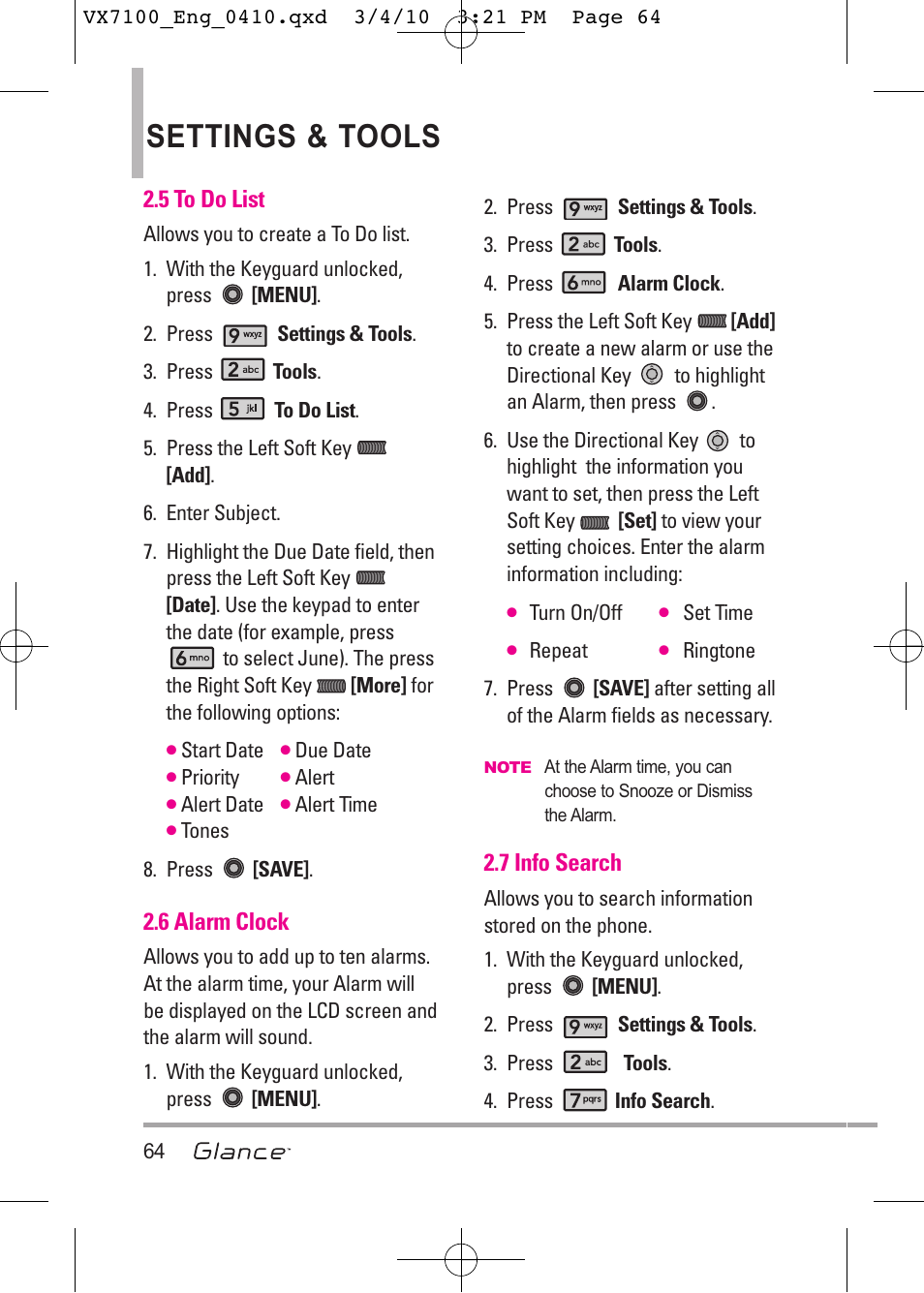 Settings & tools | LG LGVX7100 User Manual | Page 66 / 260