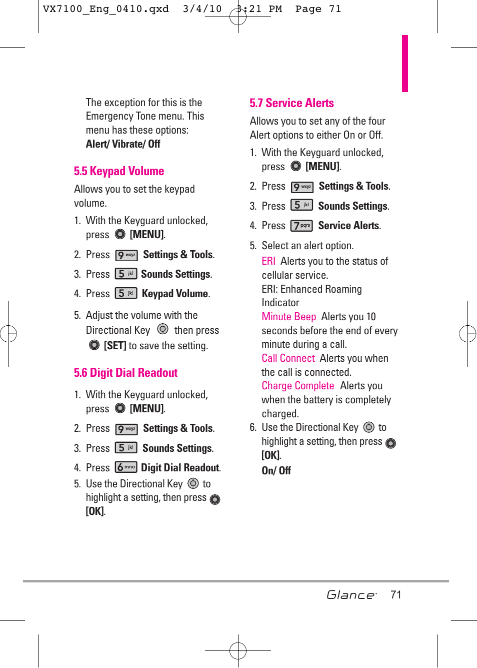 LG LGVX7100 User Manual | Page 73 / 260