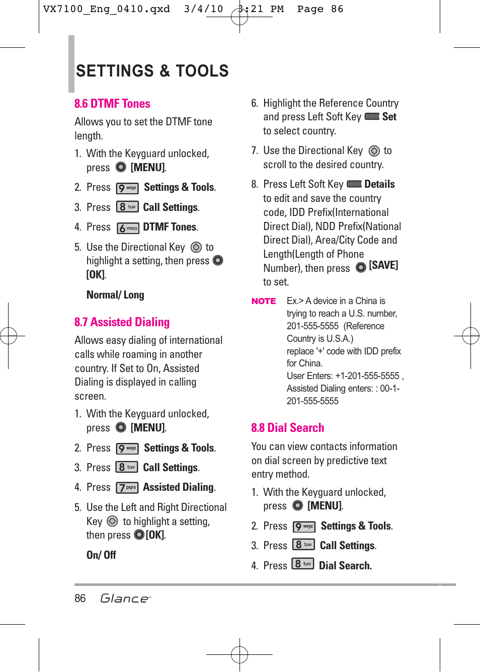 Settings & tools | LG LGVX7100 User Manual | Page 88 / 260